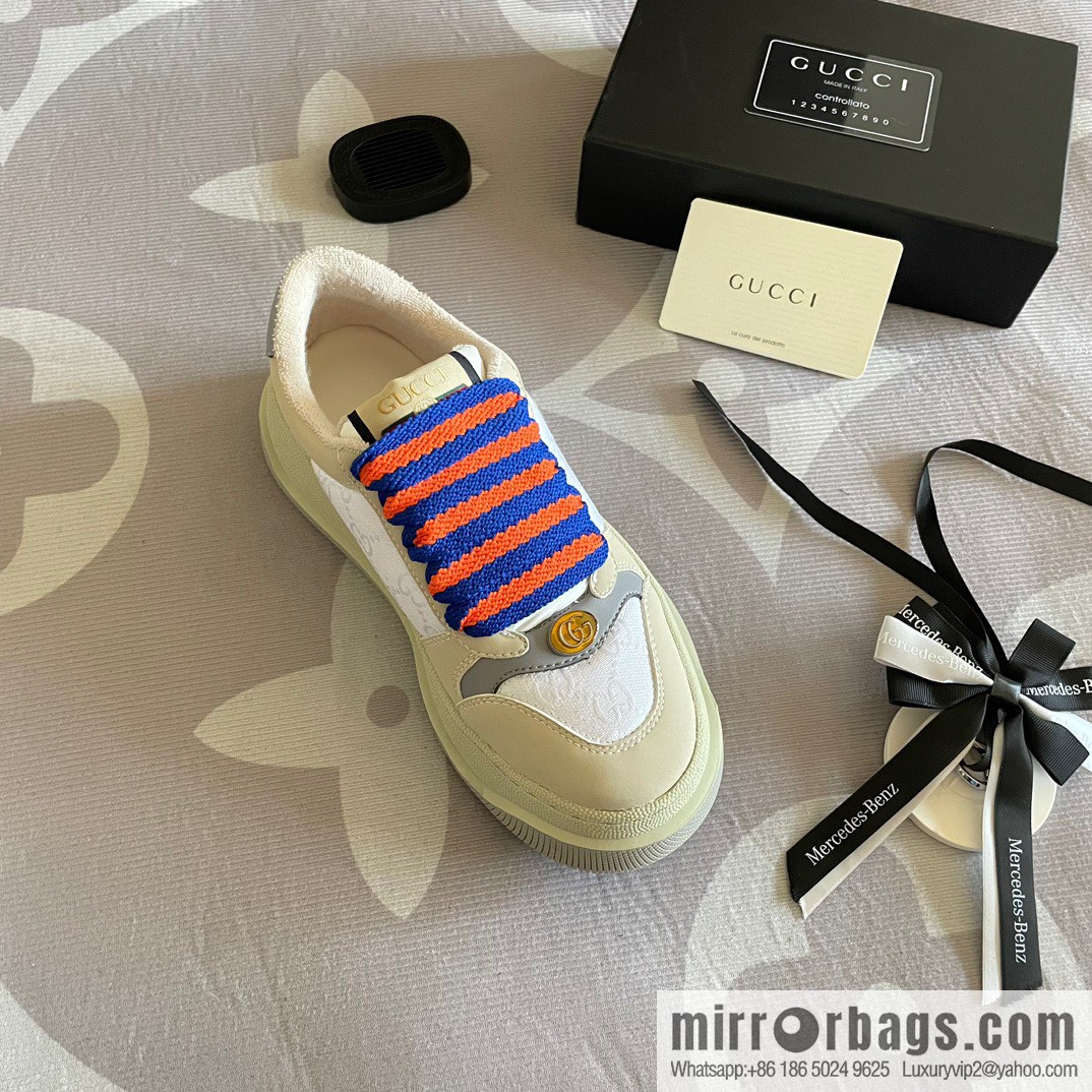 🐰🐰GUCCI Gucci 2023 Gucci ribbon platform dirty shoes, Gucci Mac 90 casual series