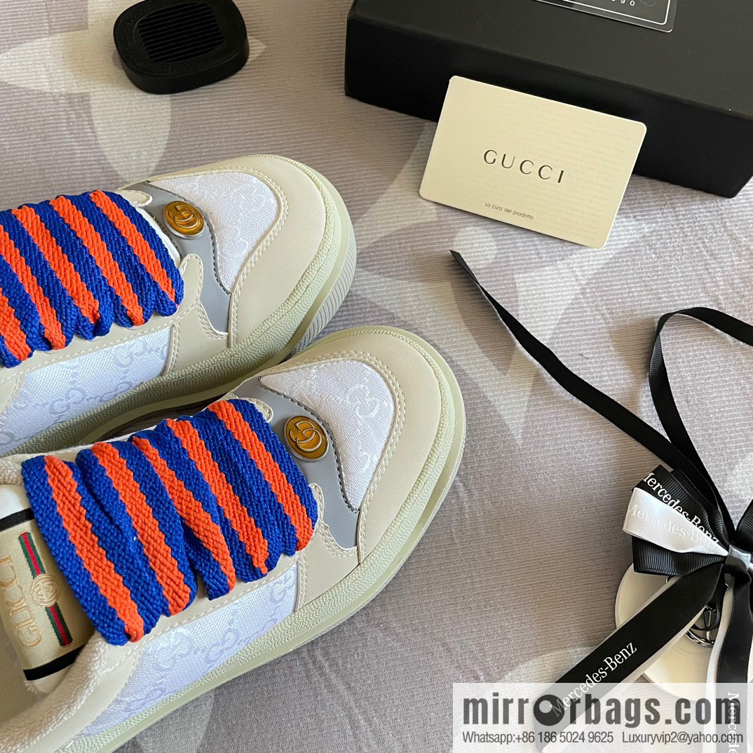 🐰🐰GUCCI Gucci 2023 Gucci ribbon platform dirty shoes, Gucci Mac 90 casual series