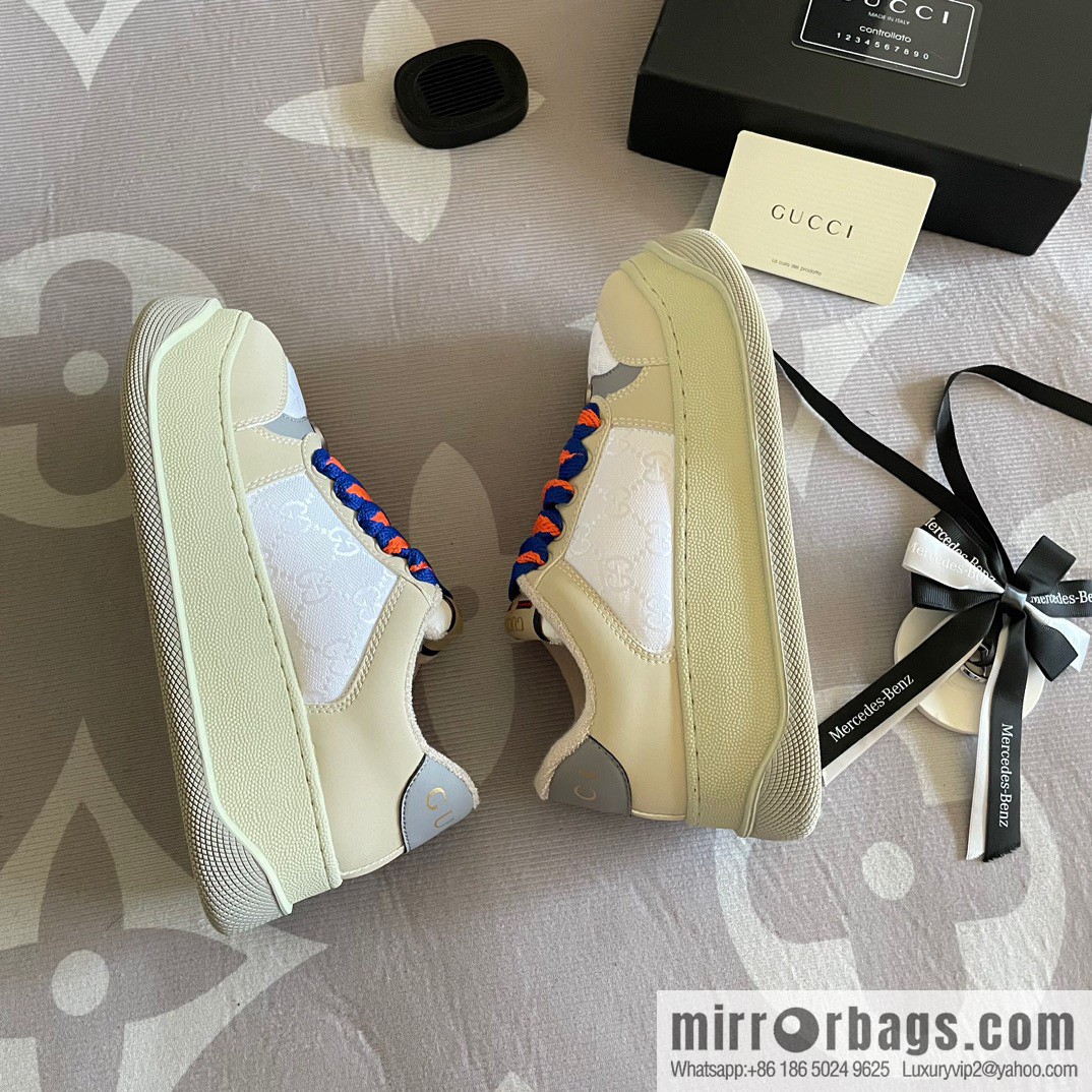 🐰🐰GUCCI Gucci 2023 Gucci ribbon platform dirty shoes, Gucci Mac 90 casual series