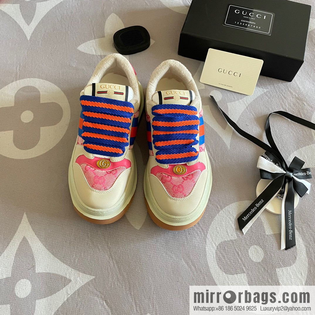 🐰🐰GUCCI Gucci 2023 Gucci ribbon platform dirty shoes, Gucci Mac 90 casual series