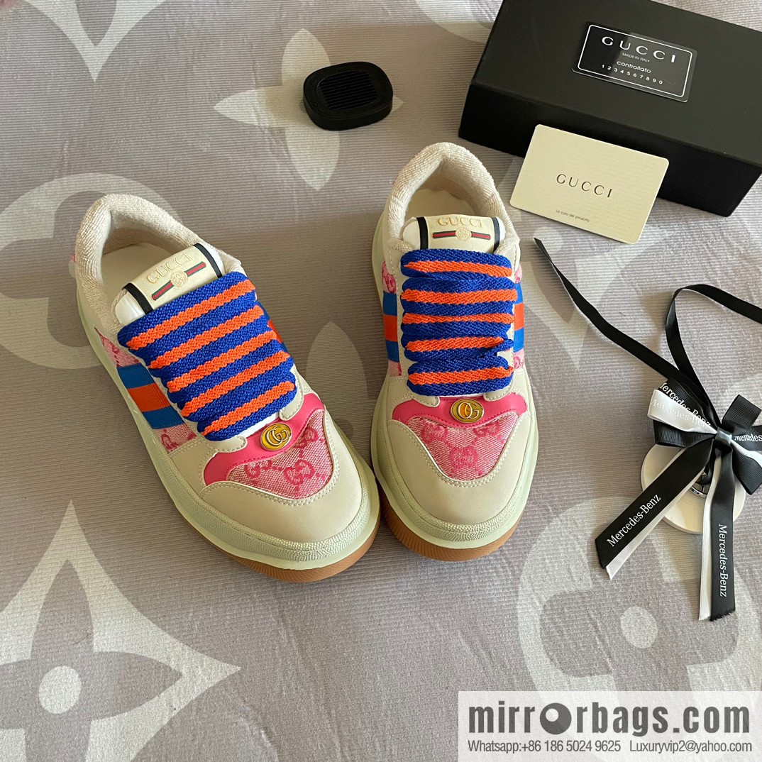 🐰🐰GUCCI Gucci 2023 Gucci ribbon platform dirty shoes, Gucci Mac 90 casual series