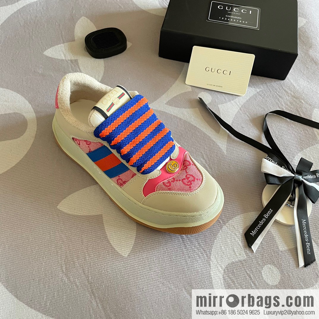 🐰🐰GUCCI Gucci 2023 Gucci ribbon platform dirty shoes, Gucci Mac 90 casual series
