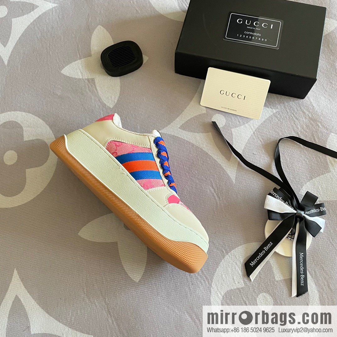 🐰🐰GUCCI Gucci 2023 Gucci ribbon platform dirty shoes, Gucci Mac 90 casual series