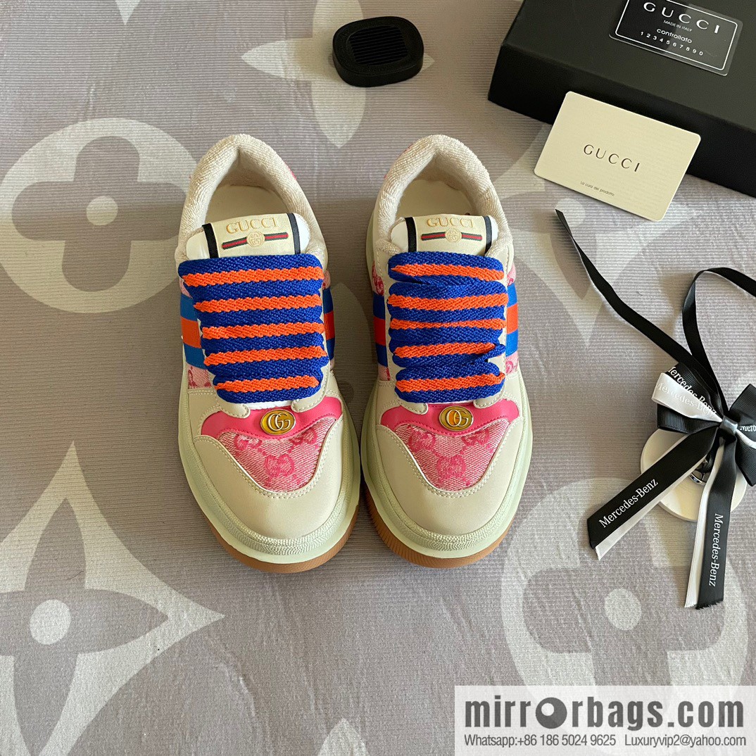 🐰🐰GUCCI Gucci 2023 Gucci ribbon platform dirty shoes, Gucci Mac 90 casual series