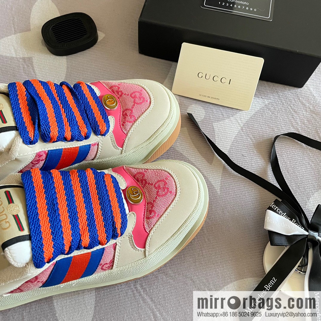 🐰🐰GUCCI Gucci 2023 Gucci ribbon platform dirty shoes, Gucci Mac 90 casual series