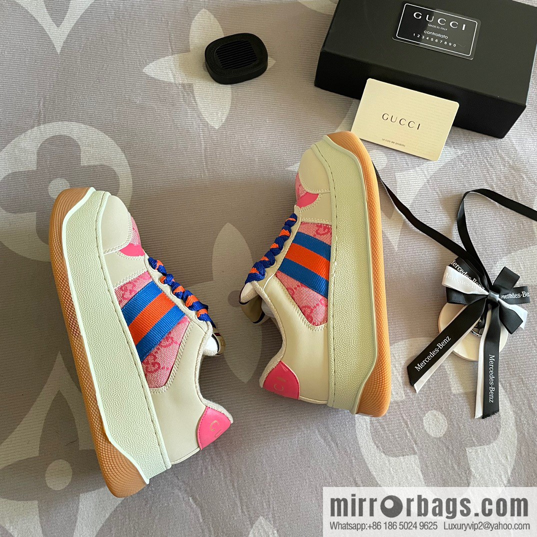🐰🐰GUCCI Gucci 2023 Gucci ribbon platform dirty shoes, Gucci Mac 90 casual series