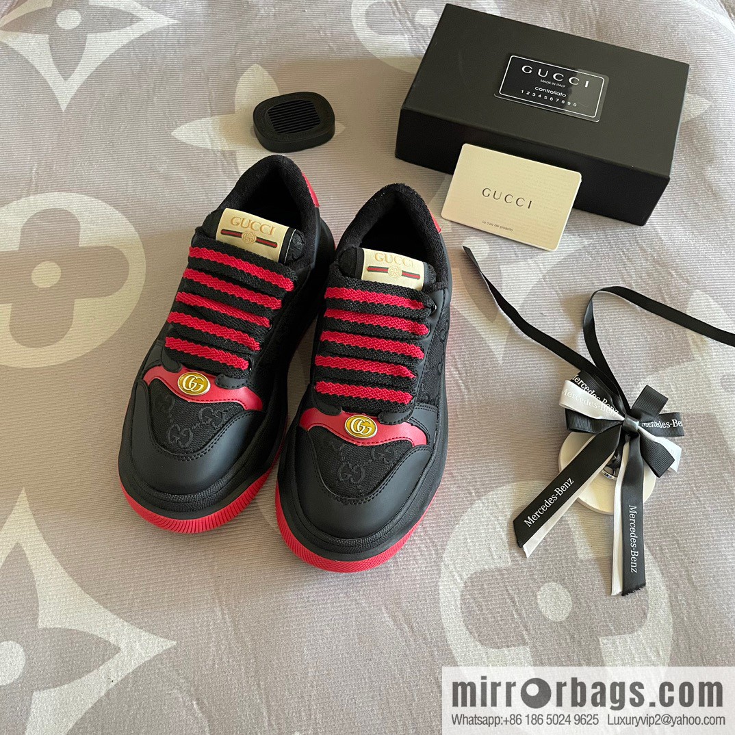 🐰🐰GUCCI Gucci 2023 Gucci ribbon platform dirty shoes, Gucci Mac 90 casual series