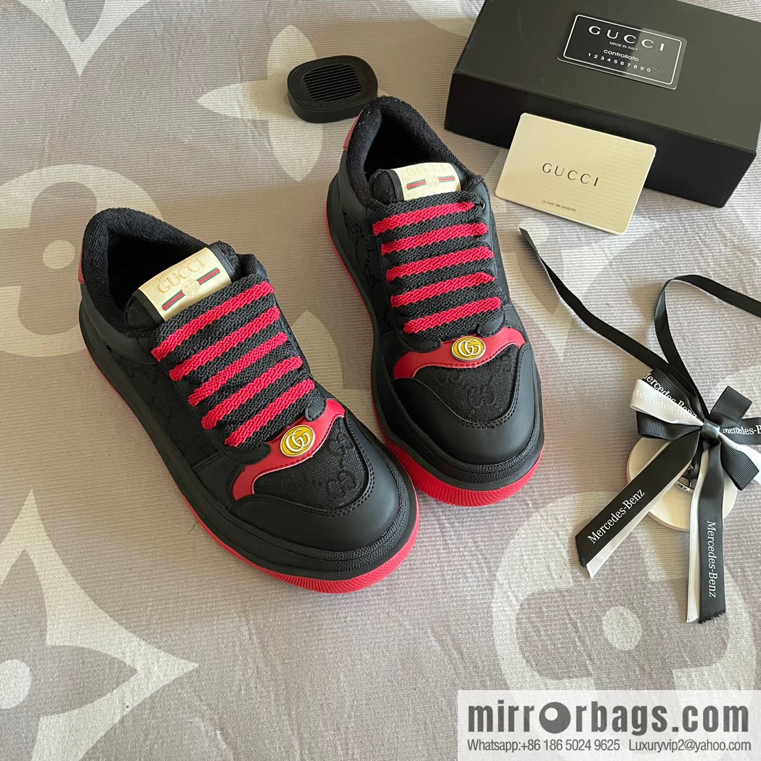 🐰🐰GUCCI Gucci 2023 Gucci ribbon platform dirty shoes, Gucci Mac 90 casual series
