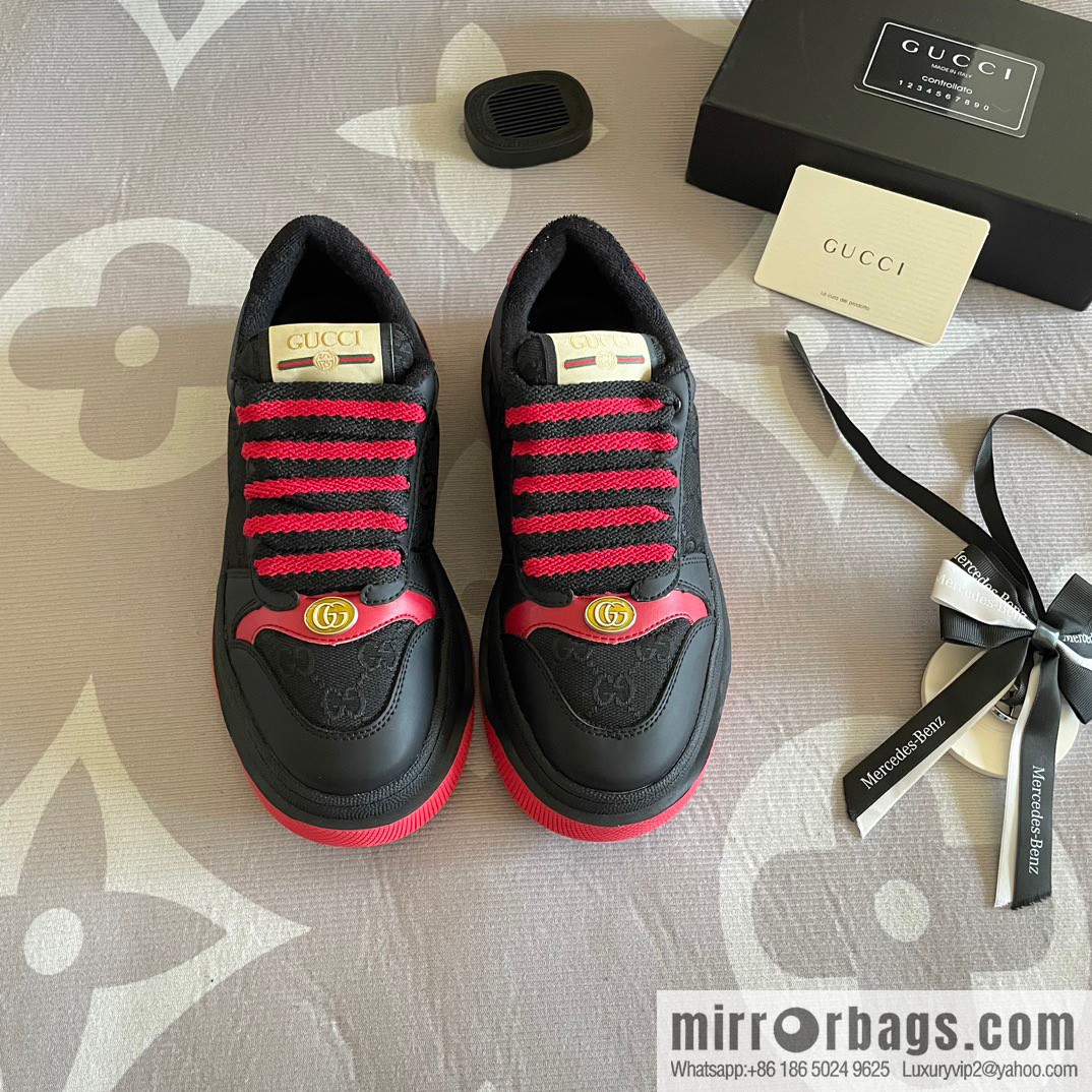 🐰🐰GUCCI Gucci 2023 Gucci ribbon platform dirty shoes, Gucci Mac 90 casual series