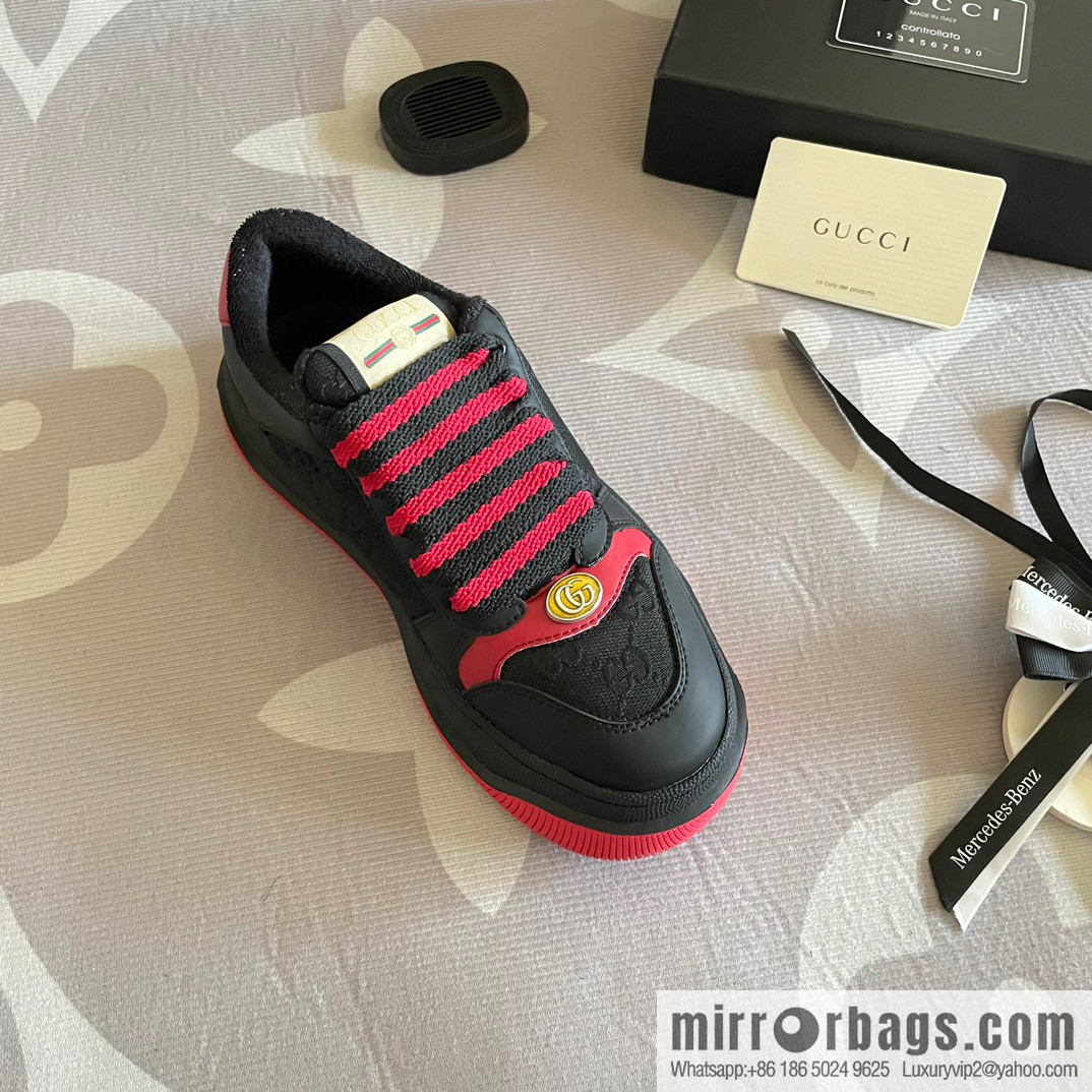 🐰🐰GUCCI Gucci 2023 Gucci ribbon platform dirty shoes, Gucci Mac 90 casual series