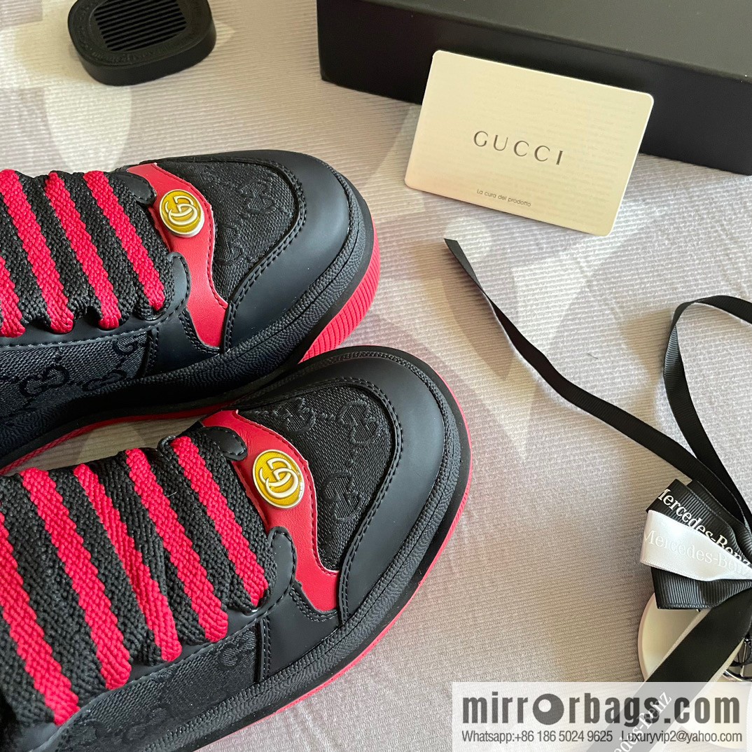 🐰🐰GUCCI Gucci 2023 Gucci ribbon platform dirty shoes, Gucci Mac 90 casual series