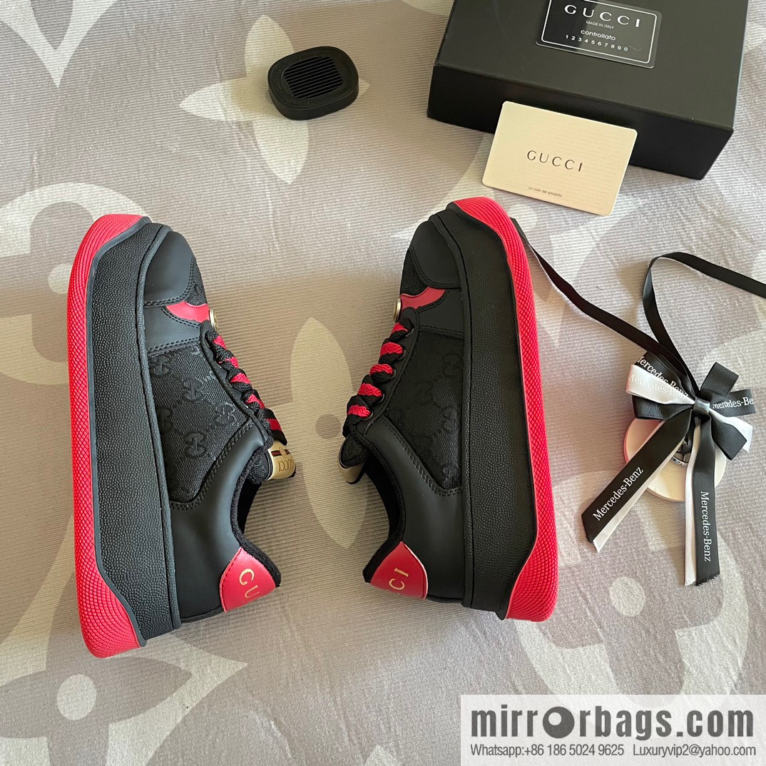 🐰🐰GUCCI Gucci 2023 Gucci ribbon platform dirty shoes, Gucci Mac 90 casual series