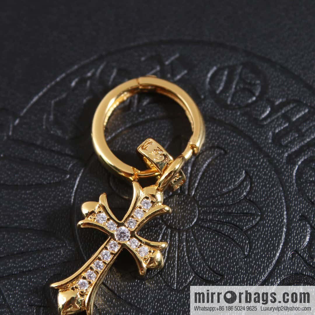 ☀New Croce Heart Gold Cross Flower Earrings with Diamonds ☀