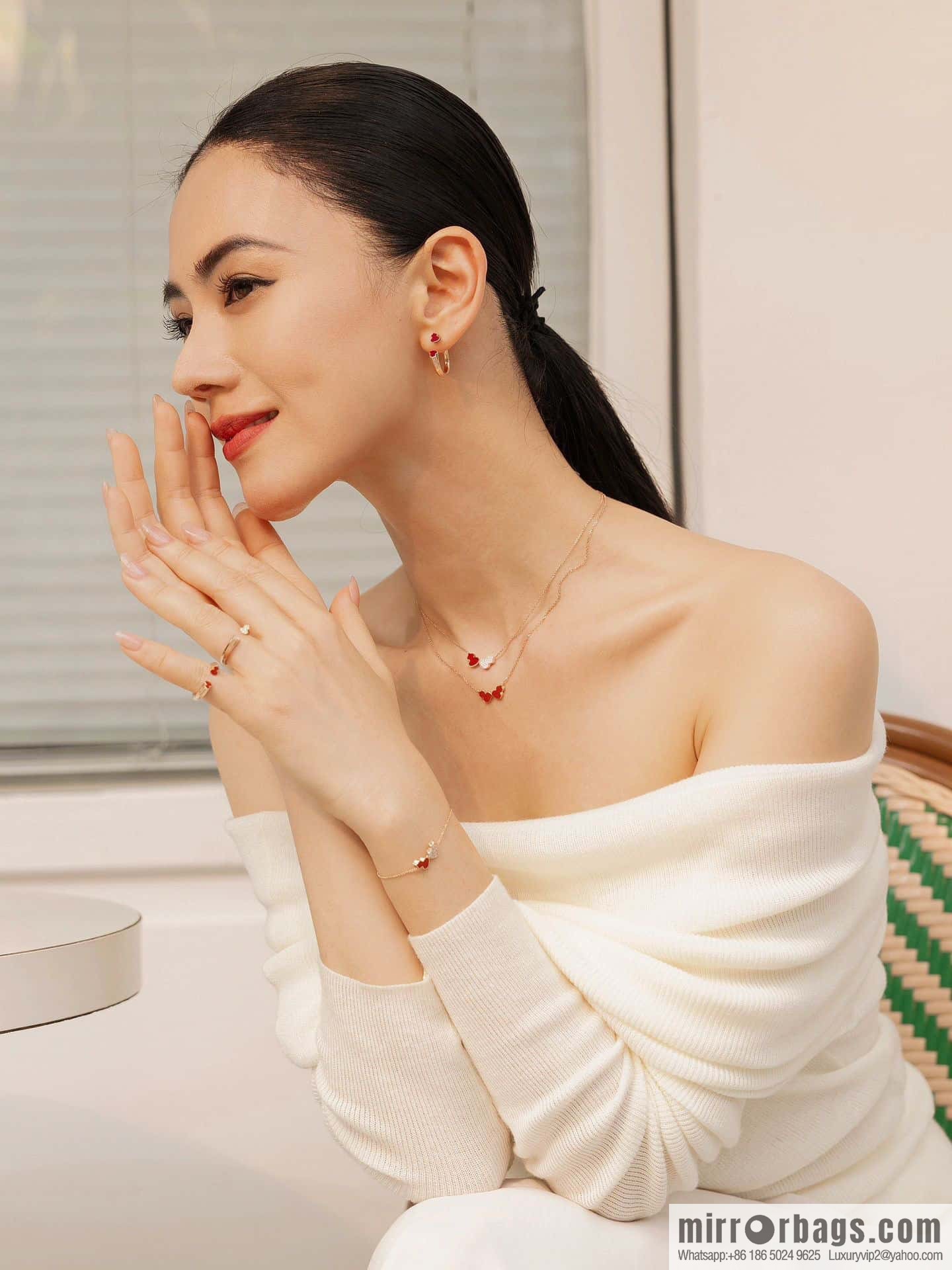 Qeelin Kirin Wulu Rose Gold HyCeram ® Double Gourd Bracelet