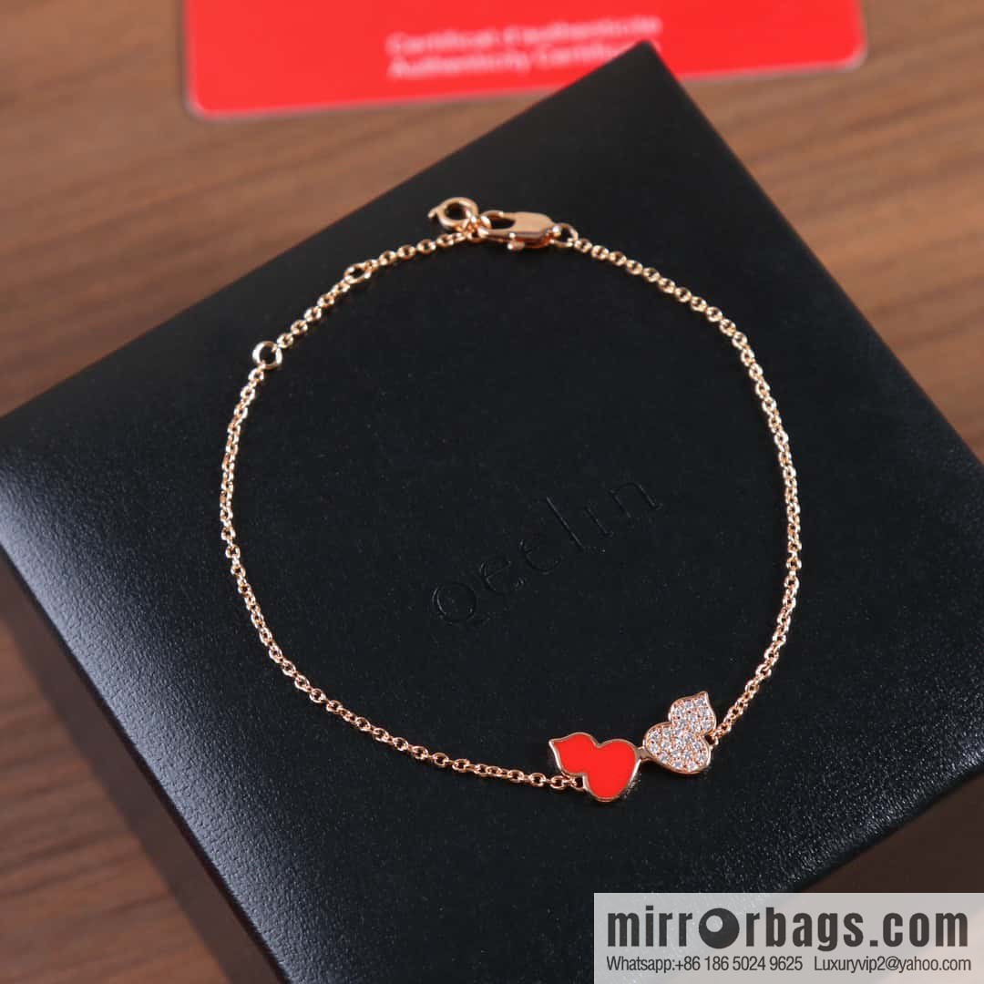 Qeelin Kirin Wulu Rose Gold HyCeram ® Double Gourd Bracelet
