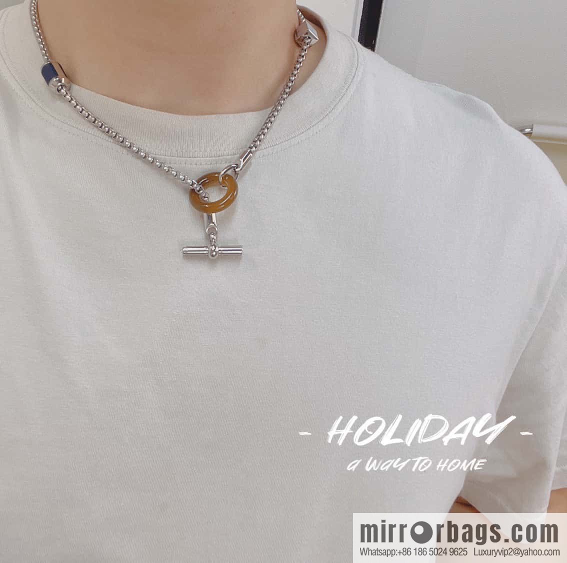 Hermès necklace, bracelet HERMES meli-melo horn ring necklace