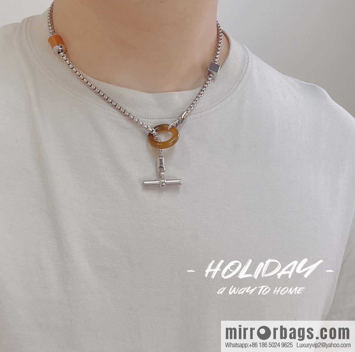 Hermès necklace, bracelet HERMES meli-melo horn ring necklace