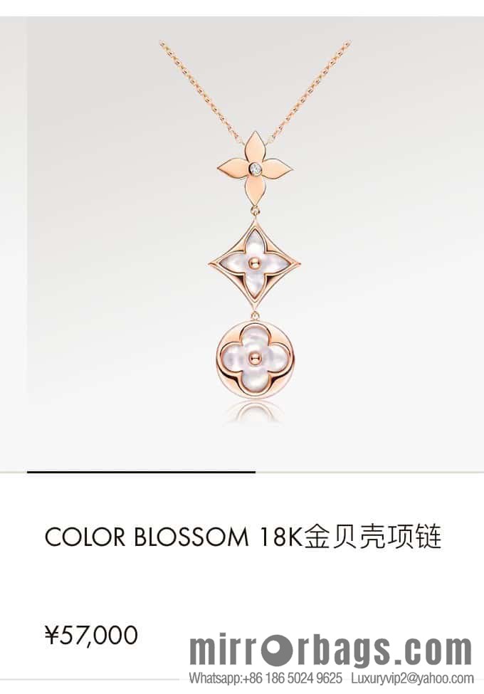 New Q94262 Louis Vuitton LV COLOR BLOSSOM Rhombus Shell Necklace