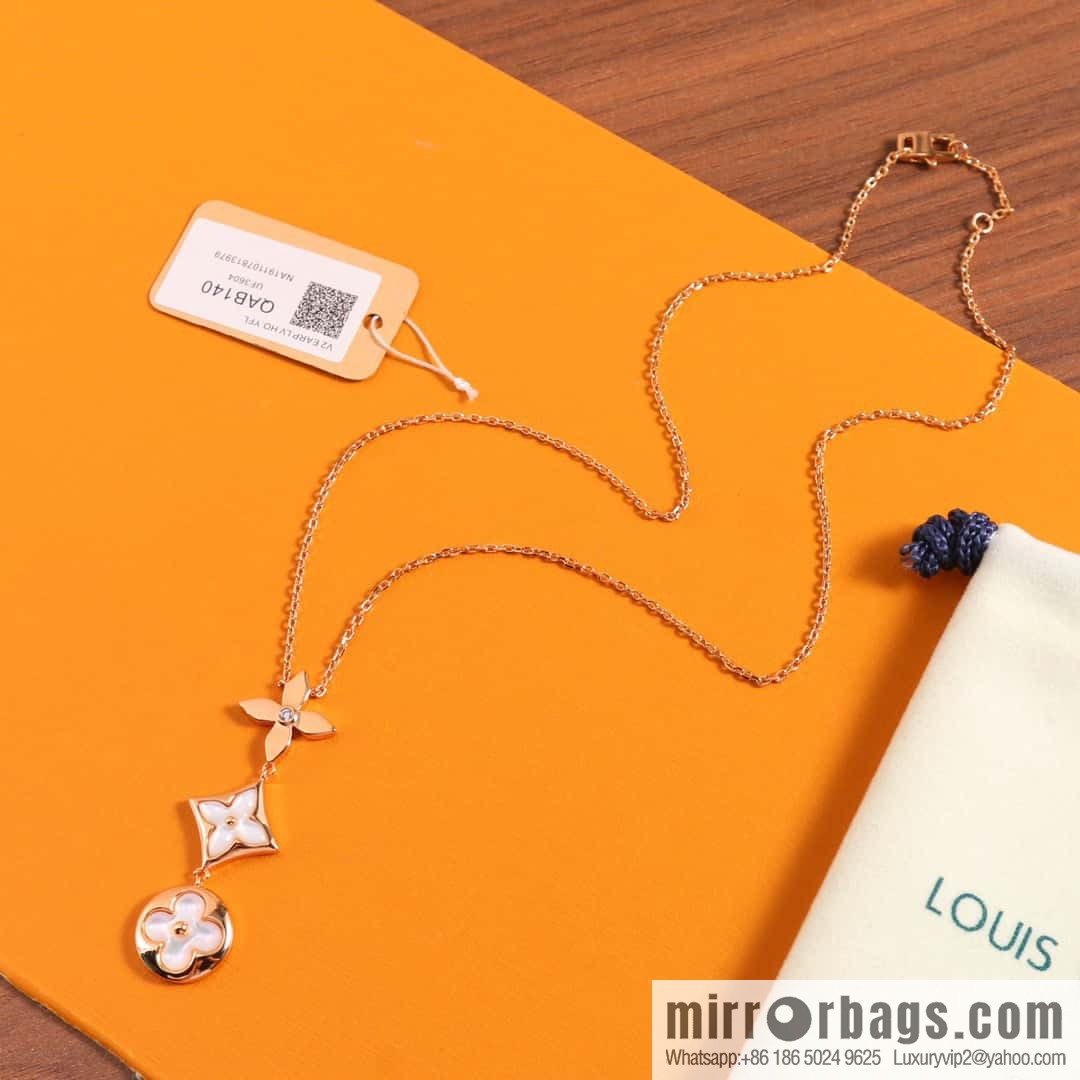 New Q94262 Louis Vuitton LV COLOR BLOSSOM Rhombus Shell Necklace