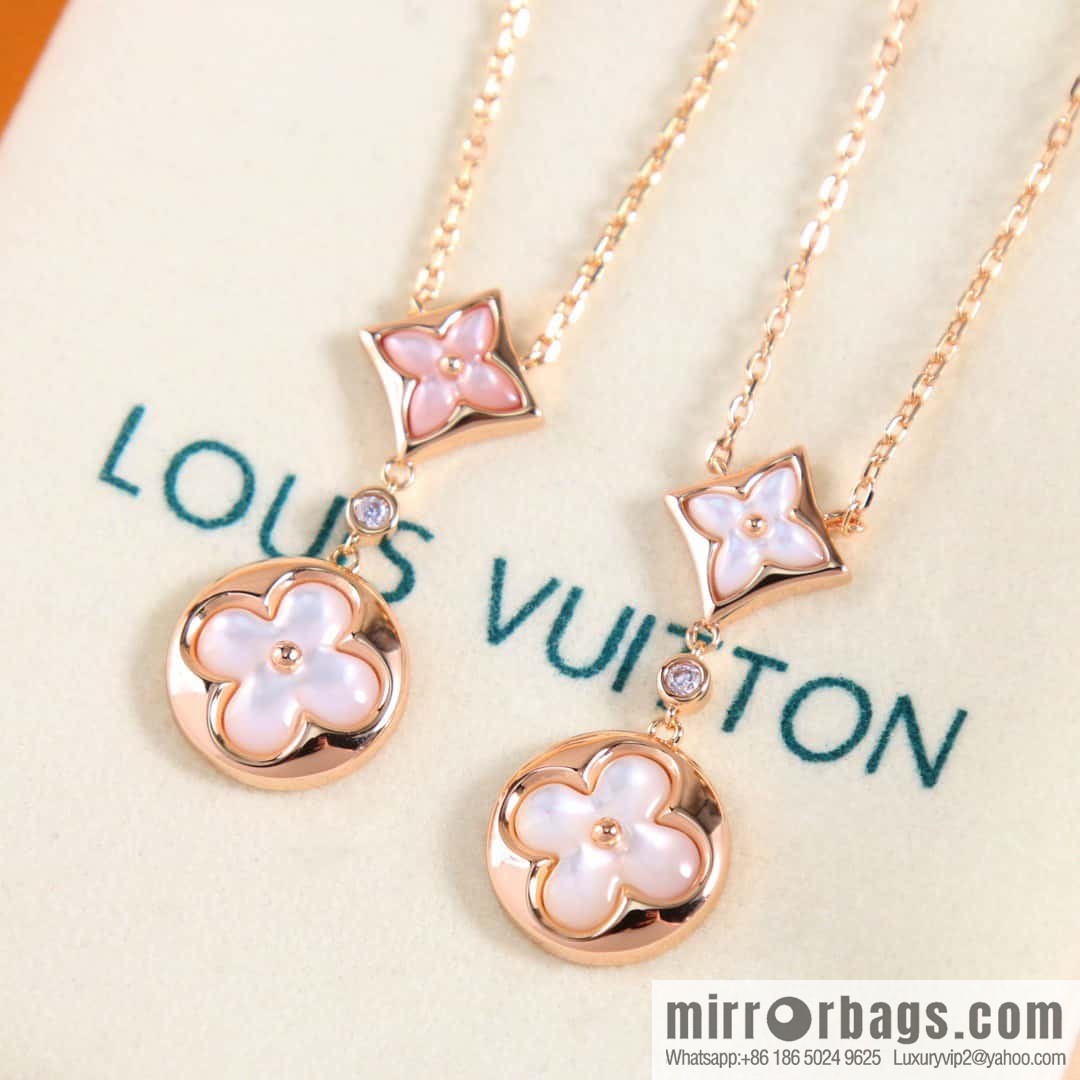❗️New ❗️ Q94355 ☀ Louis Vuitton LV COLOR BLOSSOM rhombus shell necklace