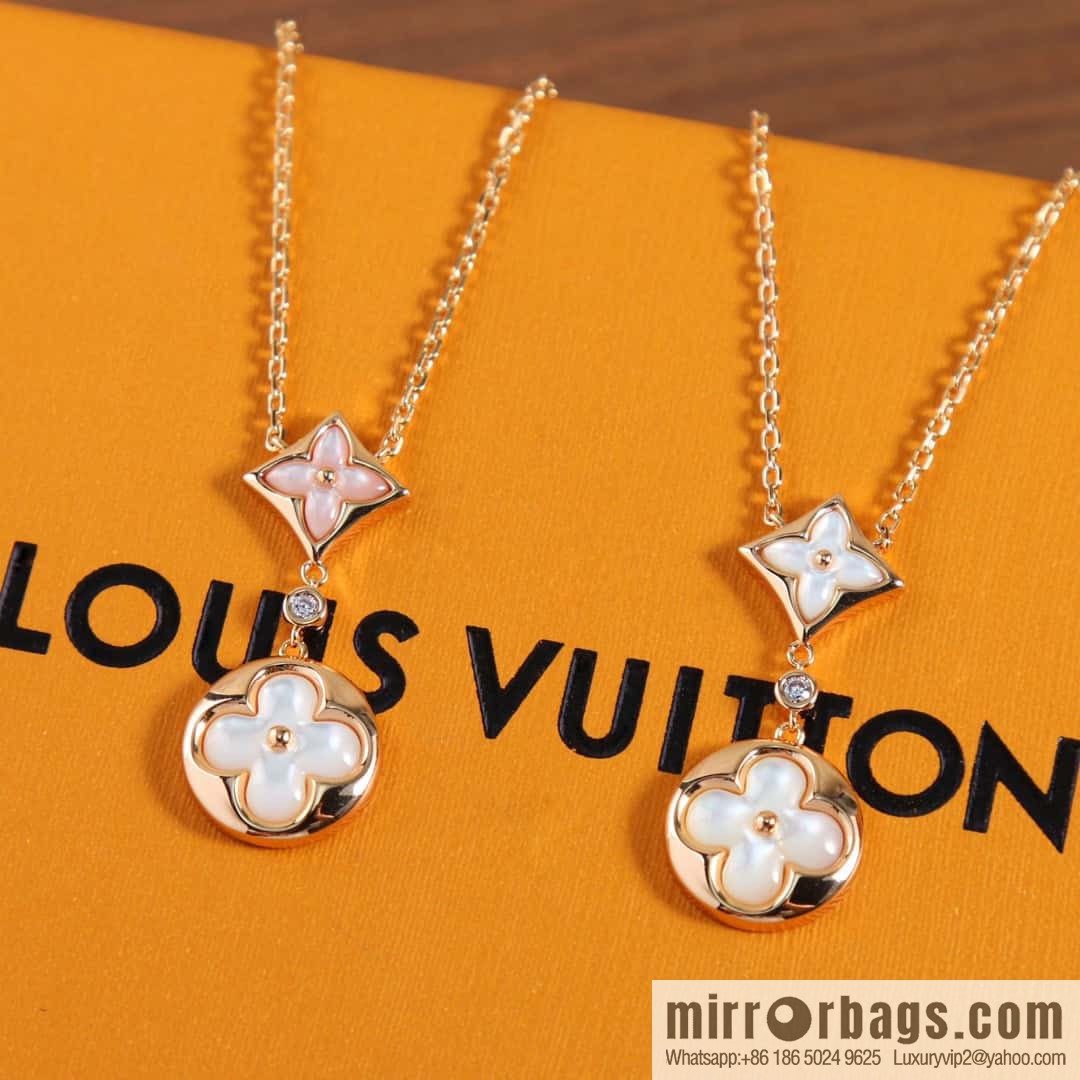 ❗️New ❗️ Q94355 ☀ Louis Vuitton LV COLOR BLOSSOM rhombus shell necklace