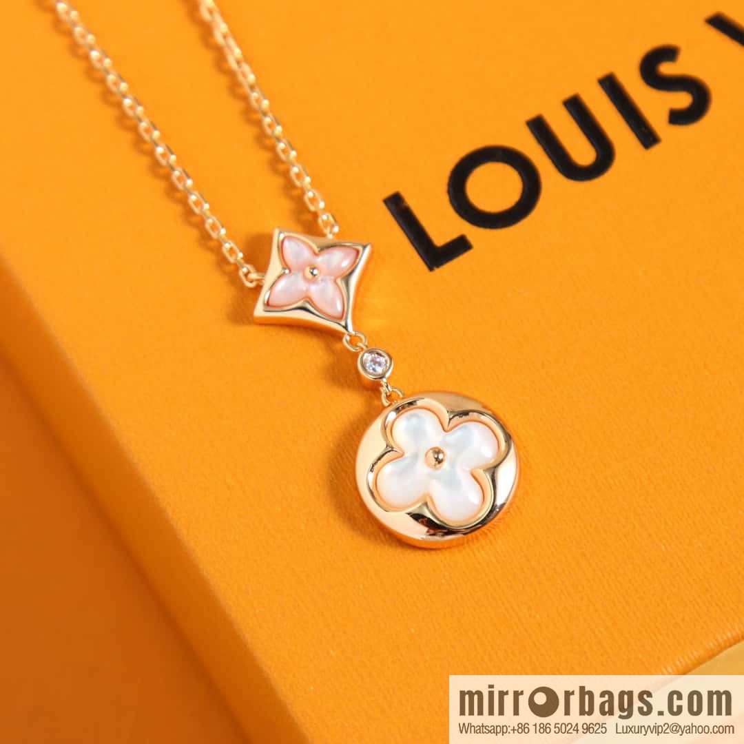 ❗️New ❗️ Q94355 ☀ Louis Vuitton LV COLOR BLOSSOM rhombus shell necklace