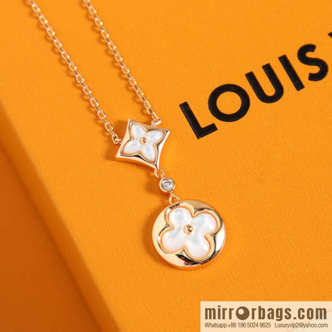 ❗️New ❗️ Q94355 ☀ Louis Vuitton LV COLOR BLOSSOM rhombus shell necklace