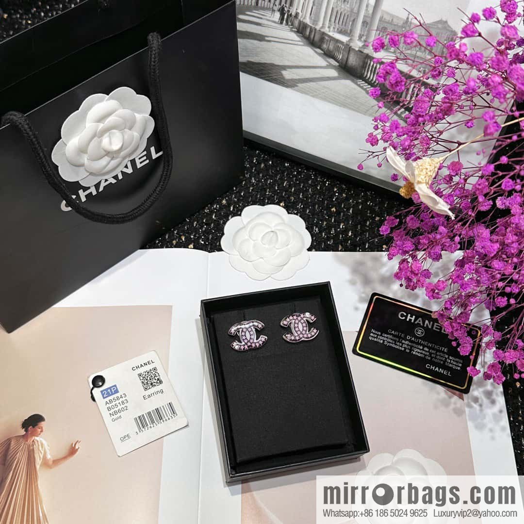 ☀️New ☑️ Chanel double C pentagram ⭐ star stud earrings ☀️