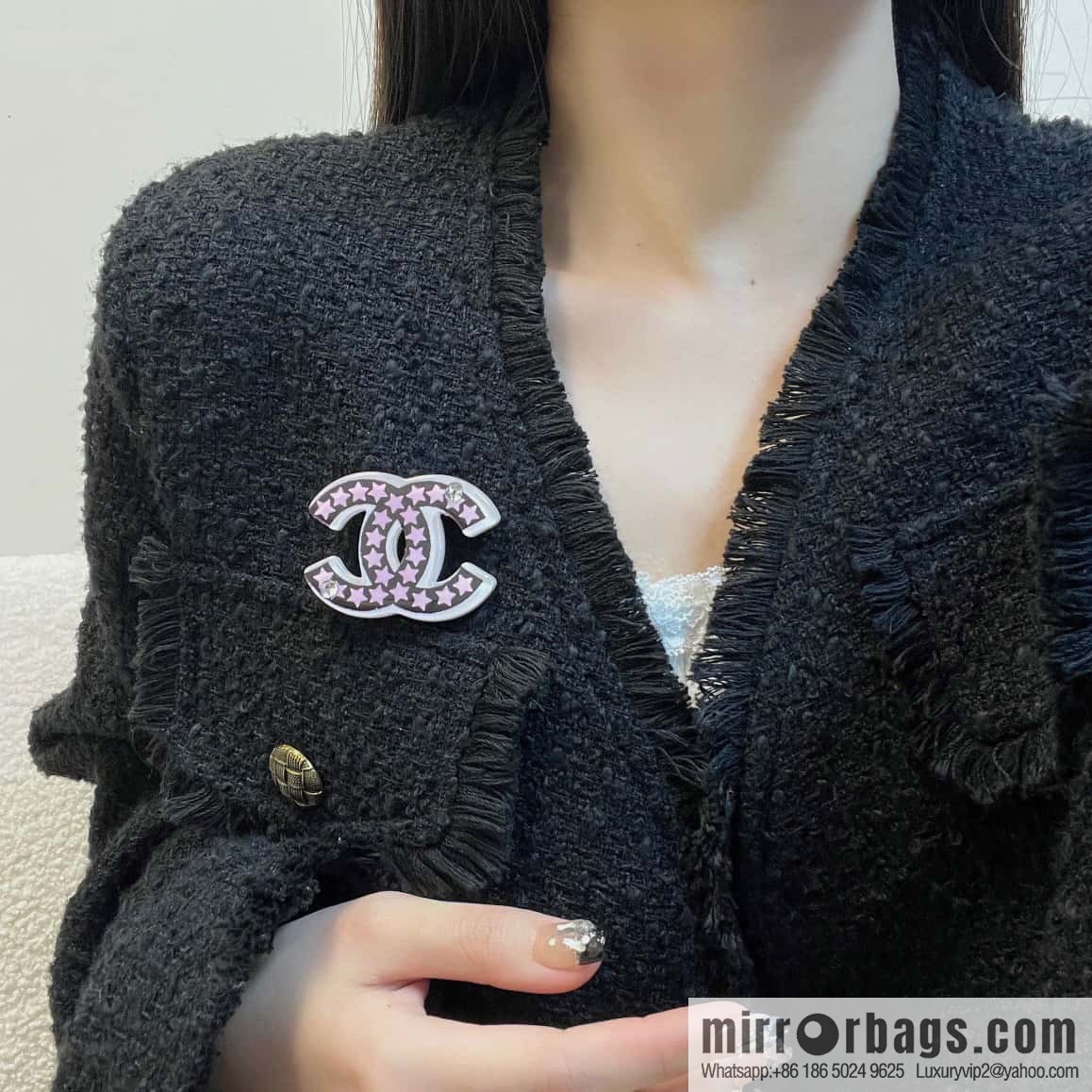 ☀️New ☑️ Chanel Double C Pentagram ⭐ Star Brooch ☀️