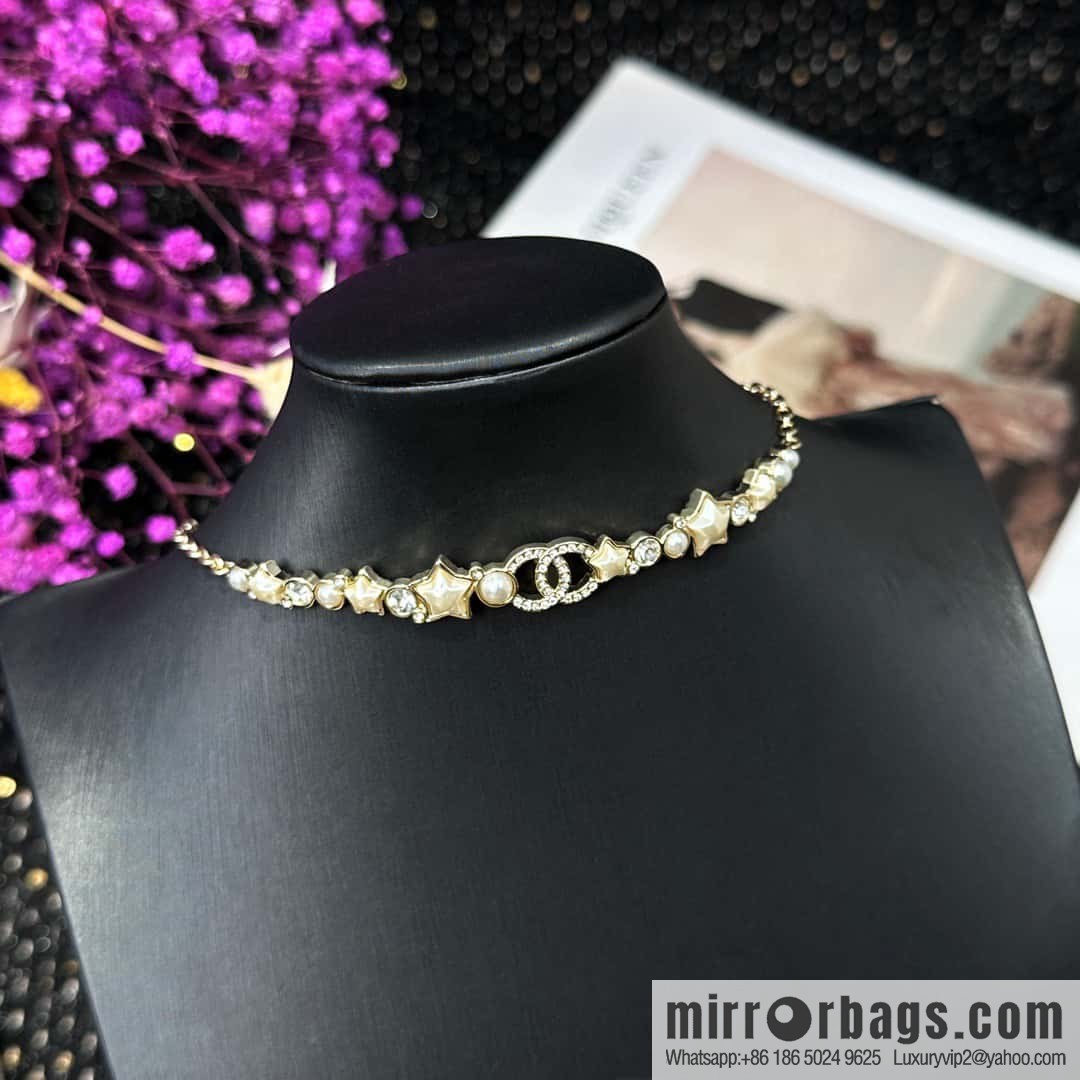 ☀️Original order ☀️ new ☑️ Chanel double C five-pointed star ⭐ star pearl necklace ☀️
