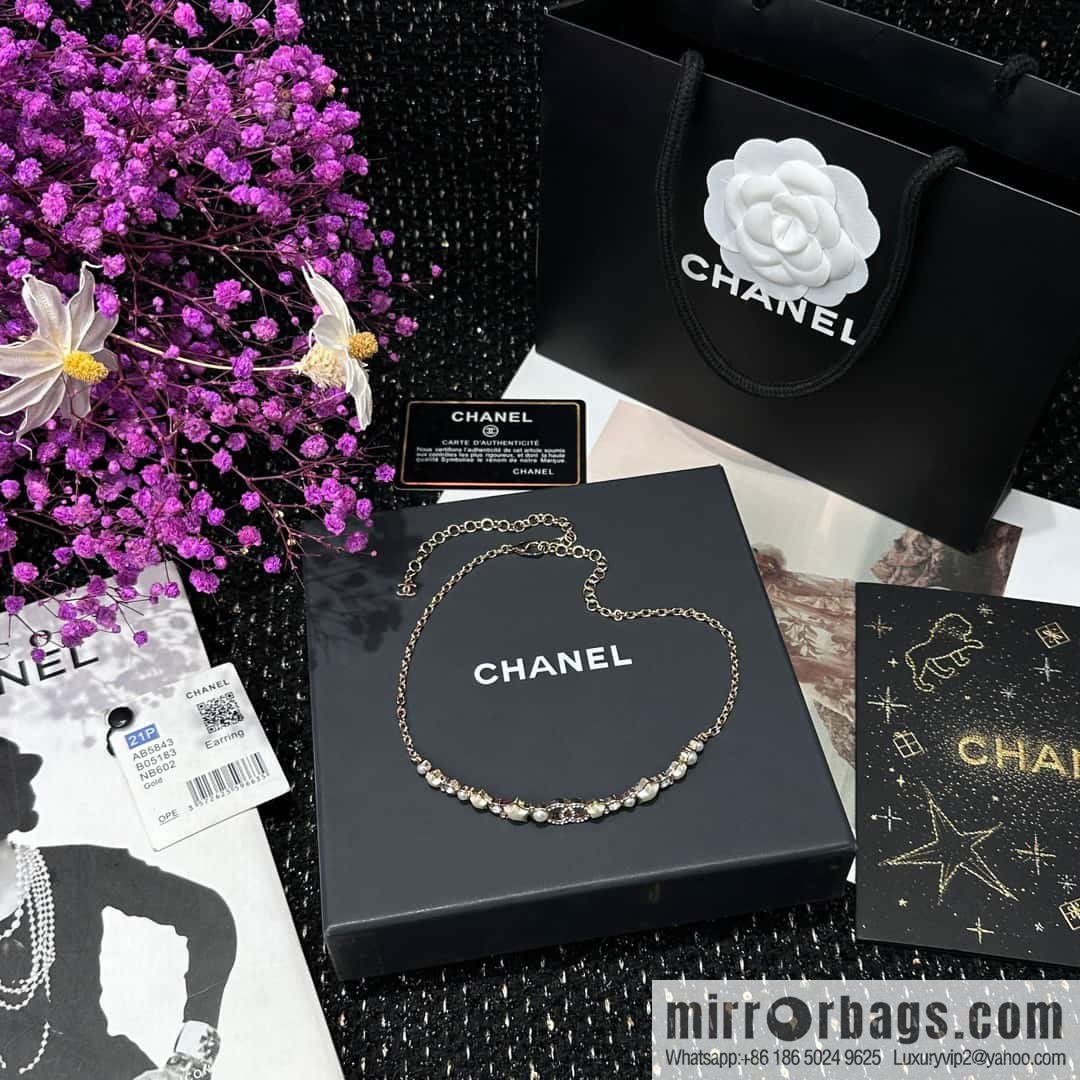 ☀️Original order ☀️ new ☑️ Chanel double C five-pointed star ⭐ star pearl necklace ☀️