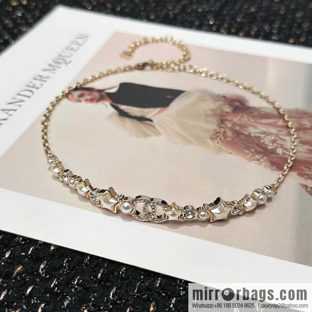 ☀️Original order ☀️ new ☑️ Chanel double C five-pointed star ⭐ star pearl necklace ☀️