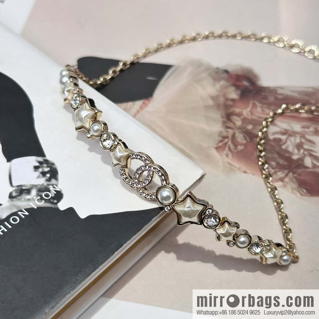 ☀️Original order ☀️ new ☑️ Chanel double C five-pointed star ⭐ star pearl necklace ☀️