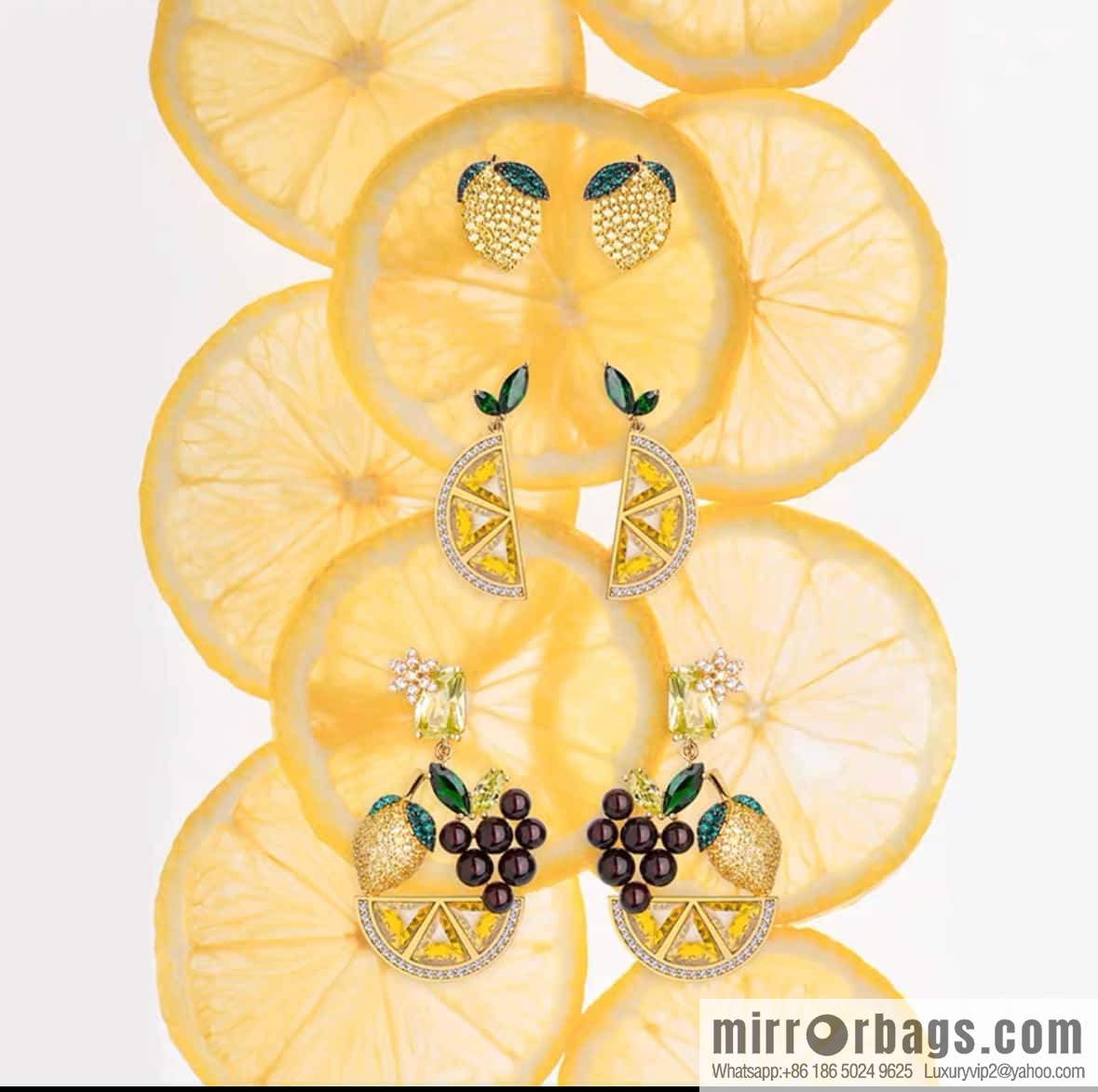 ☀️ HEFANG lemon crystal earrings