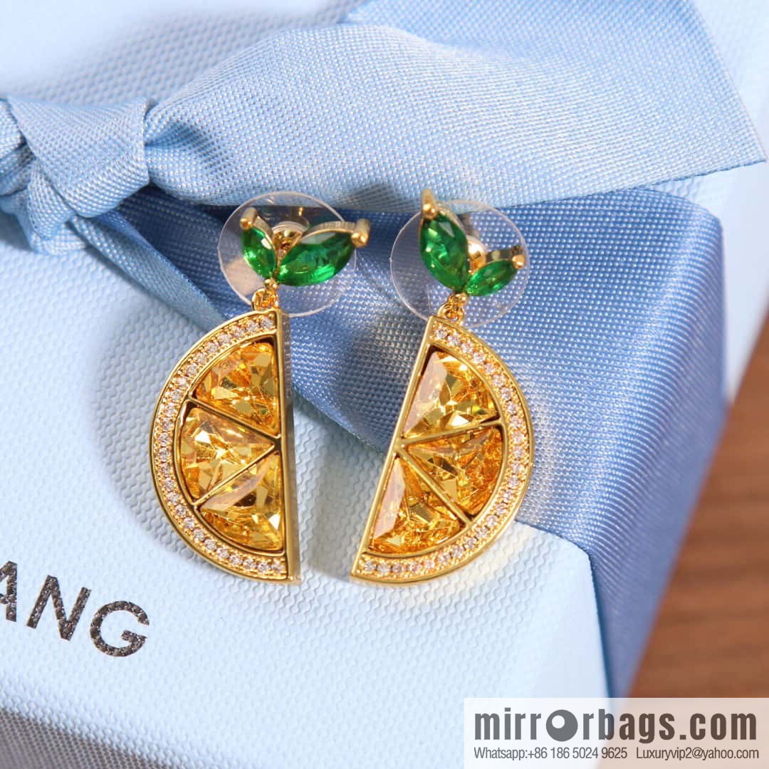 ☀️ HEFANG lemon crystal earrings