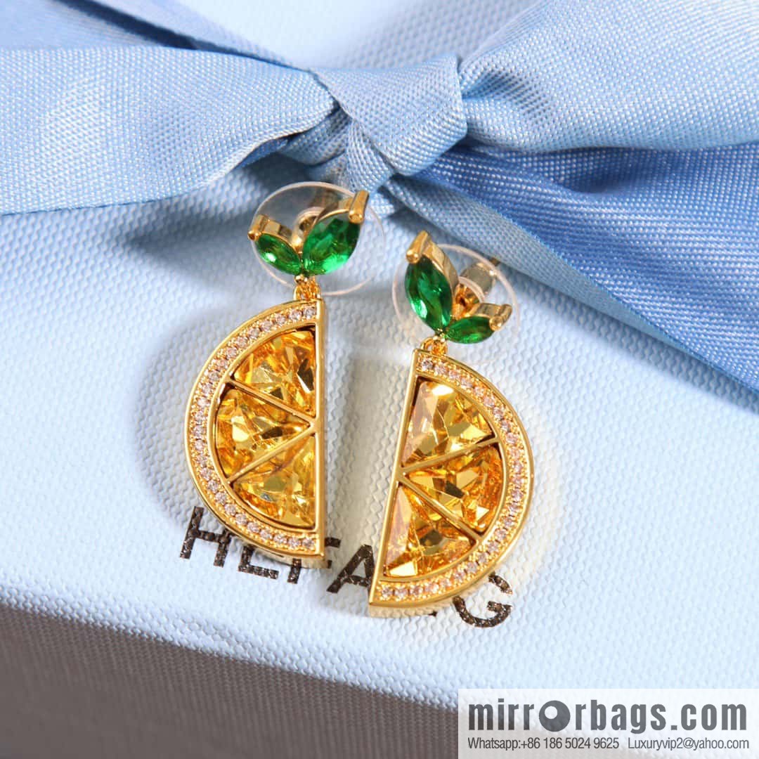 ☀️ HEFANG lemon crystal earrings