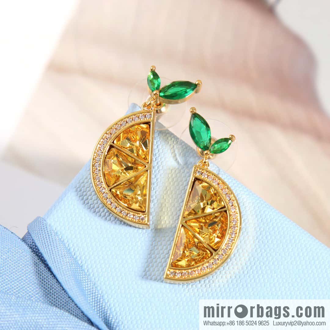 ☀️ HEFANG lemon crystal earrings