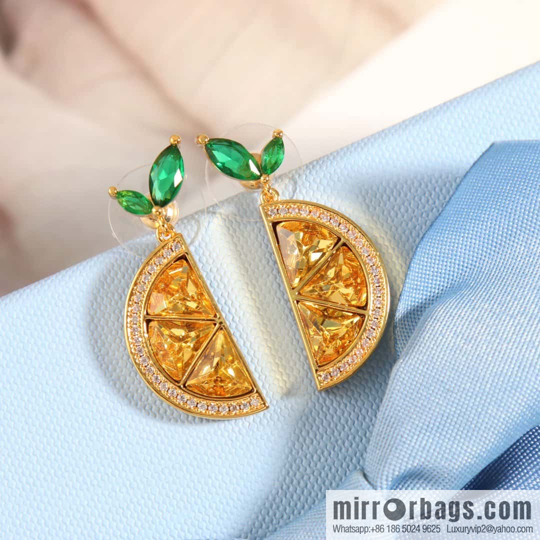 ☀️ HEFANG lemon crystal earrings