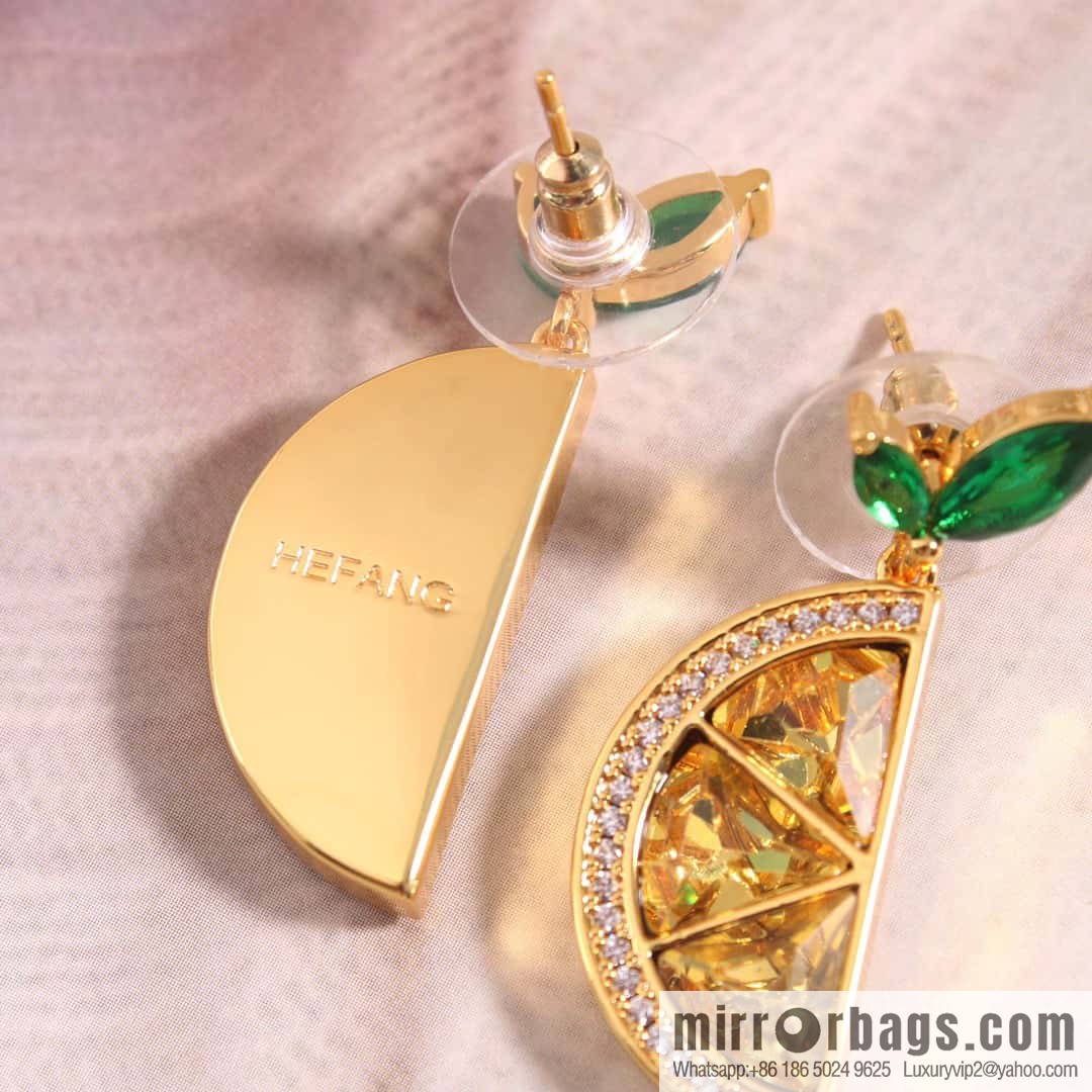 ☀️ HEFANG lemon crystal earrings