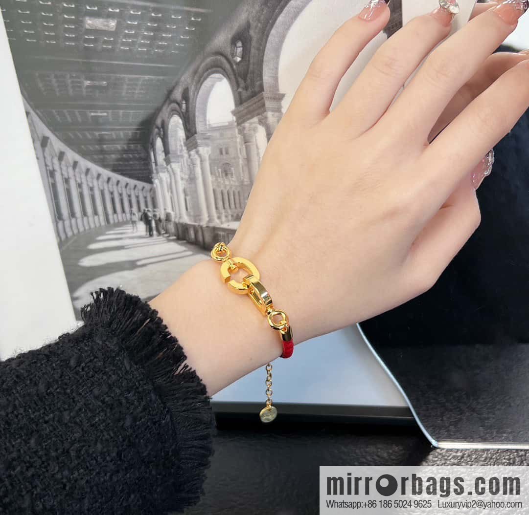 ❗️New ❗️ [Style] Dior Gold CD LOCK Red Rope Bracelet Hand Rope