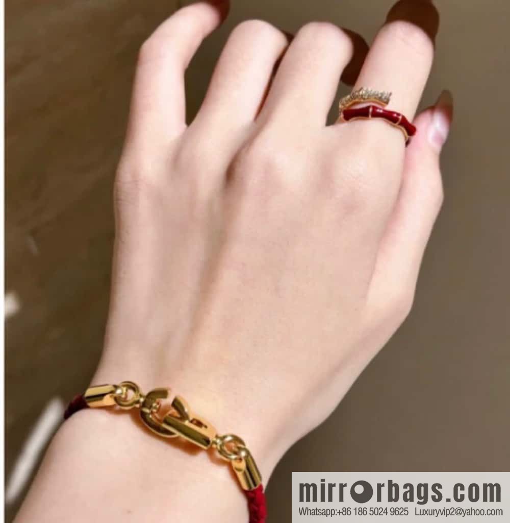 ❗️New ❗️ [Style] Dior Gold CD LOCK Red Rope Bracelet Hand Rope