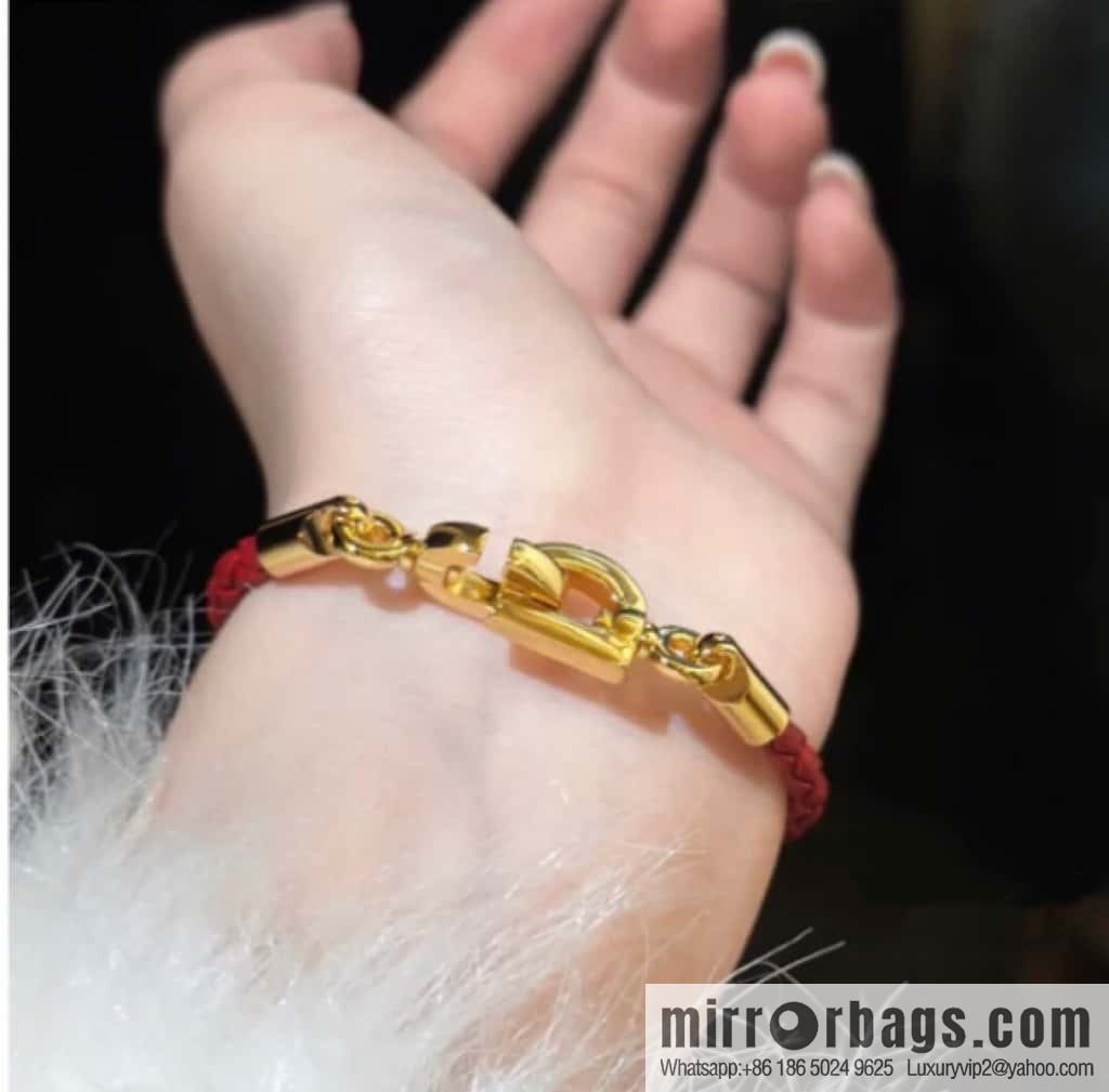 ❗️New ❗️ [Style] Dior Gold CD LOCK Red Rope Bracelet Hand Rope