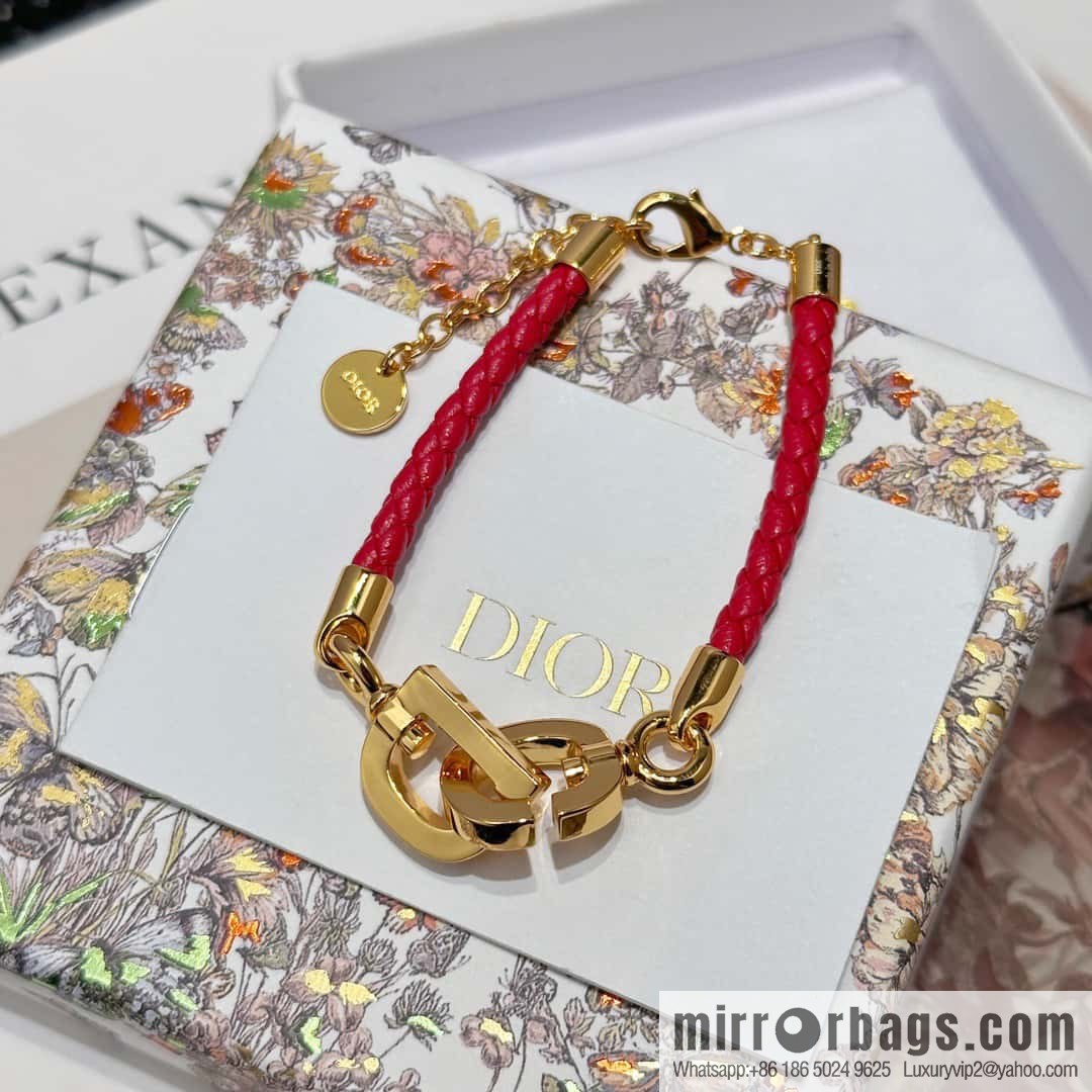 ❗️New ❗️ [Style] Dior Gold CD LOCK Red Rope Bracelet Hand Rope