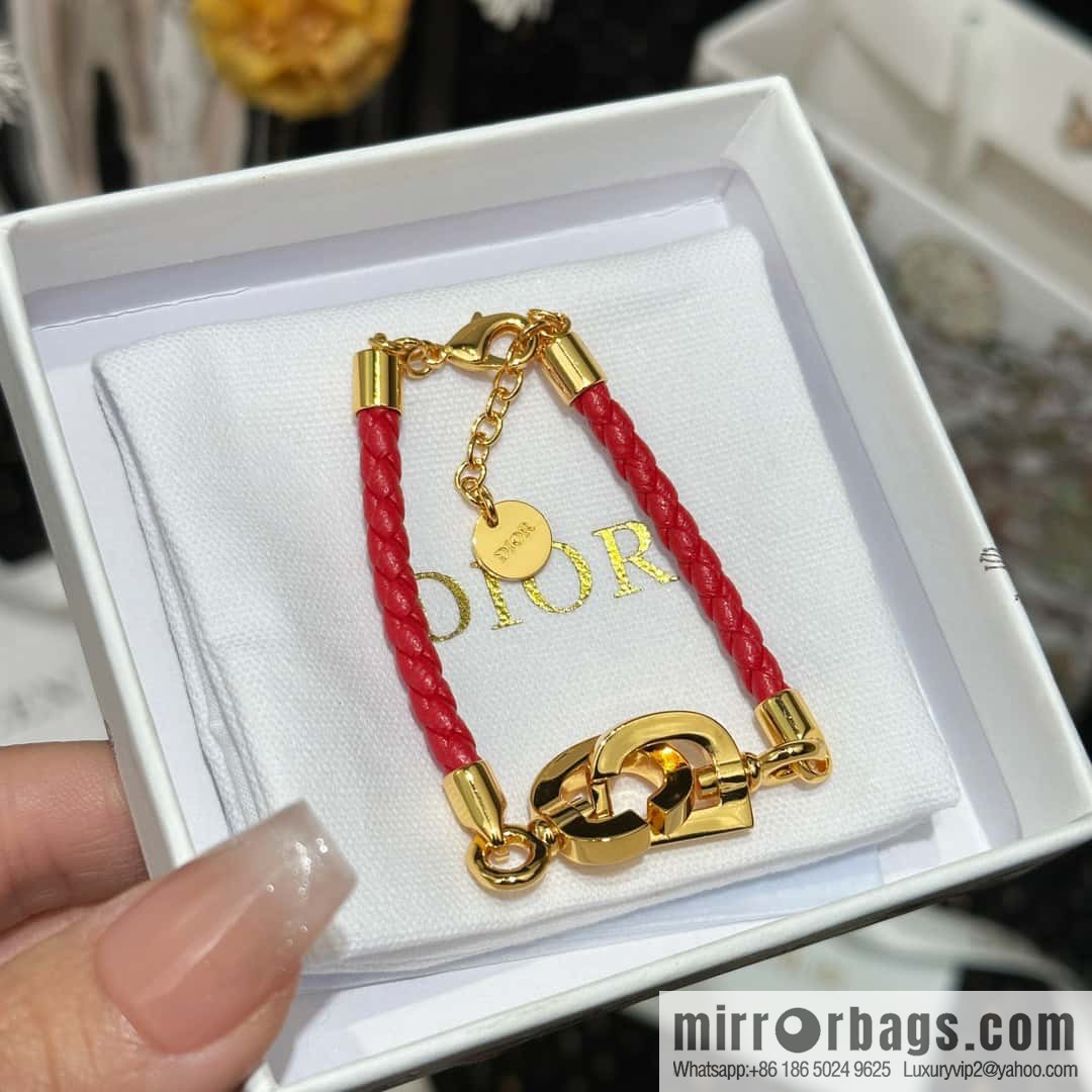 ❗️New ❗️ [Style] Dior Gold CD LOCK Red Rope Bracelet Hand Rope