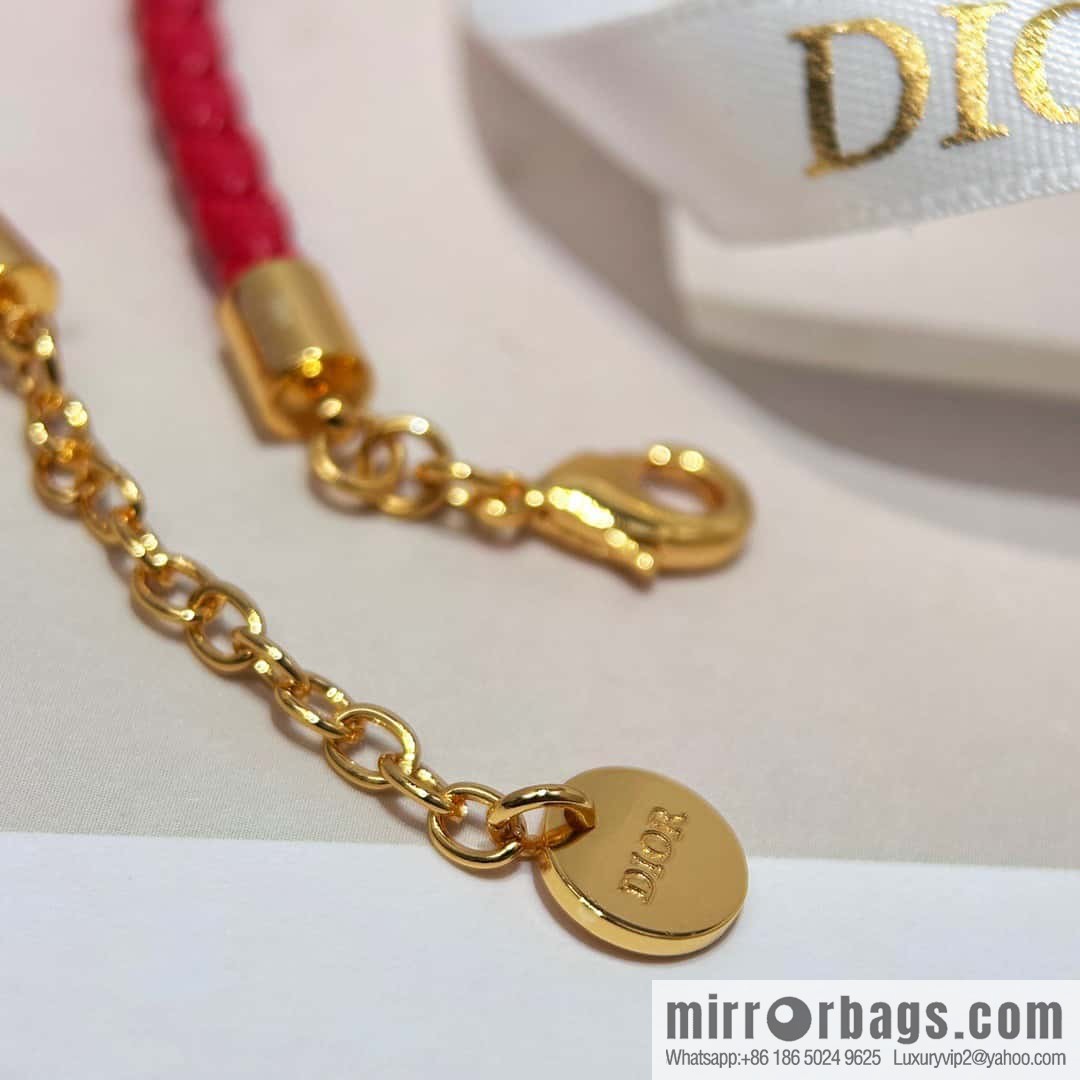 ❗️New ❗️ [Style] Dior Gold CD LOCK Red Rope Bracelet Hand Rope