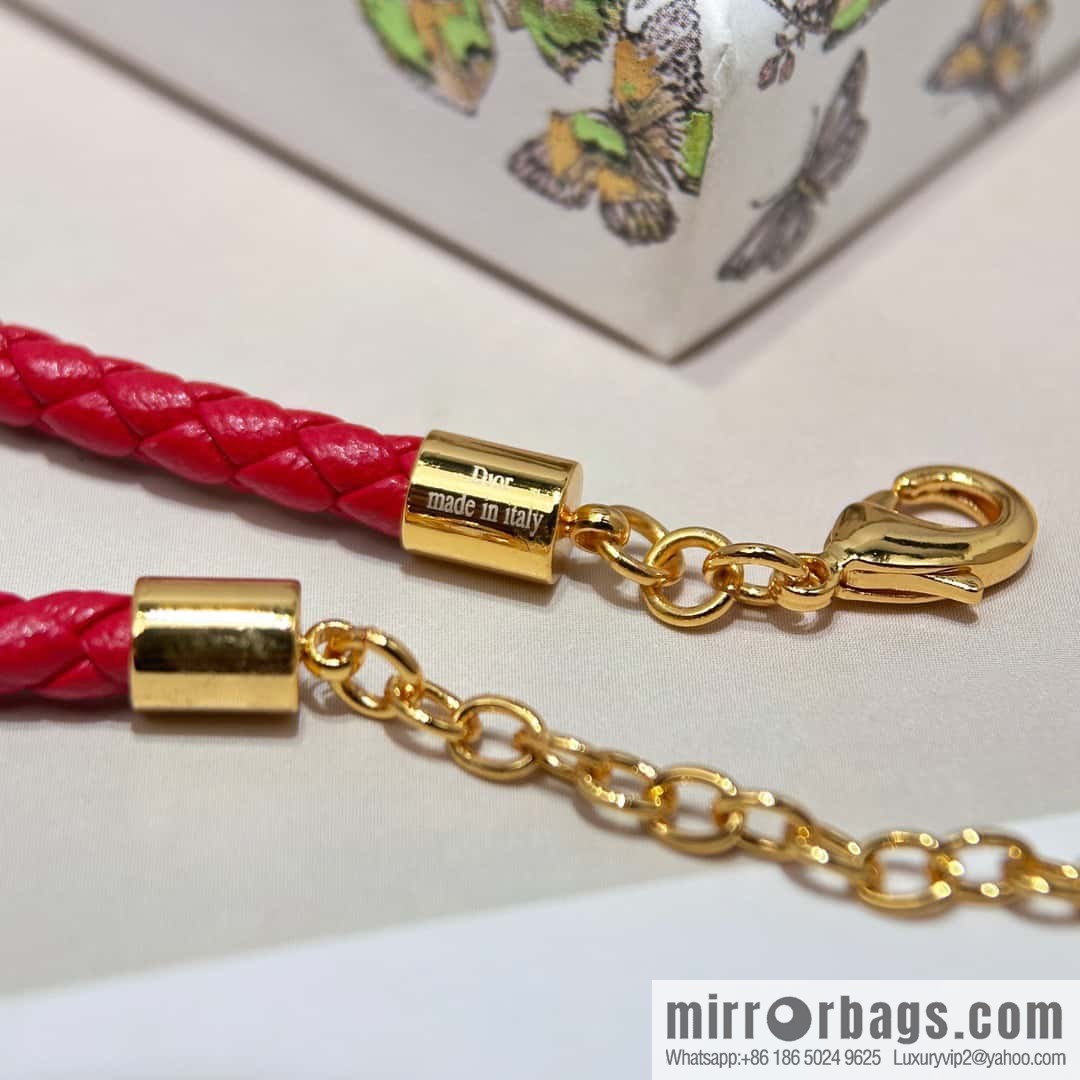 ❗️New ❗️ [Style] Dior Gold CD LOCK Red Rope Bracelet Hand Rope