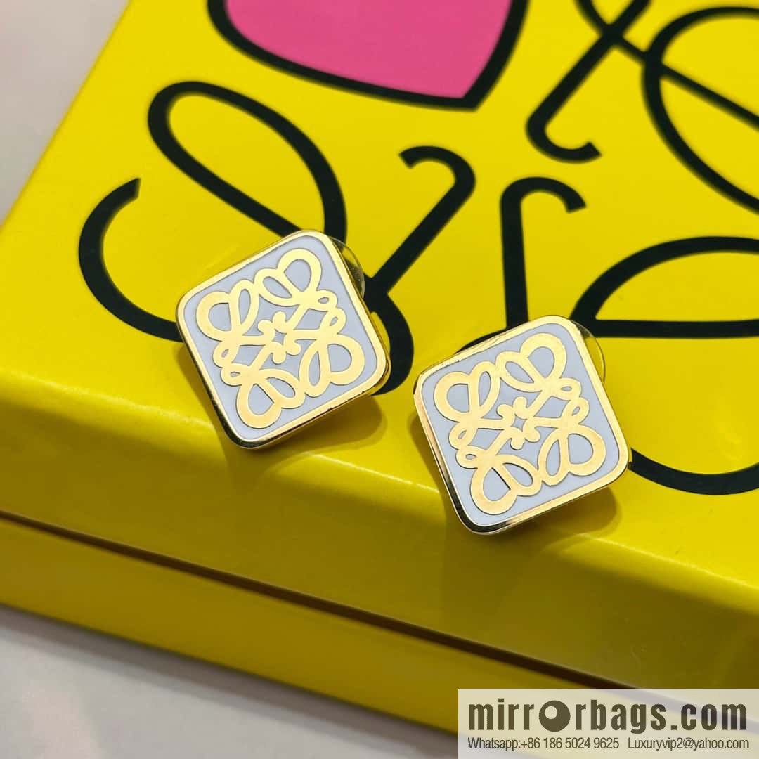 ❤️New Product [Style] LOEWE Square Mooncake Earrings Stud Earrings
