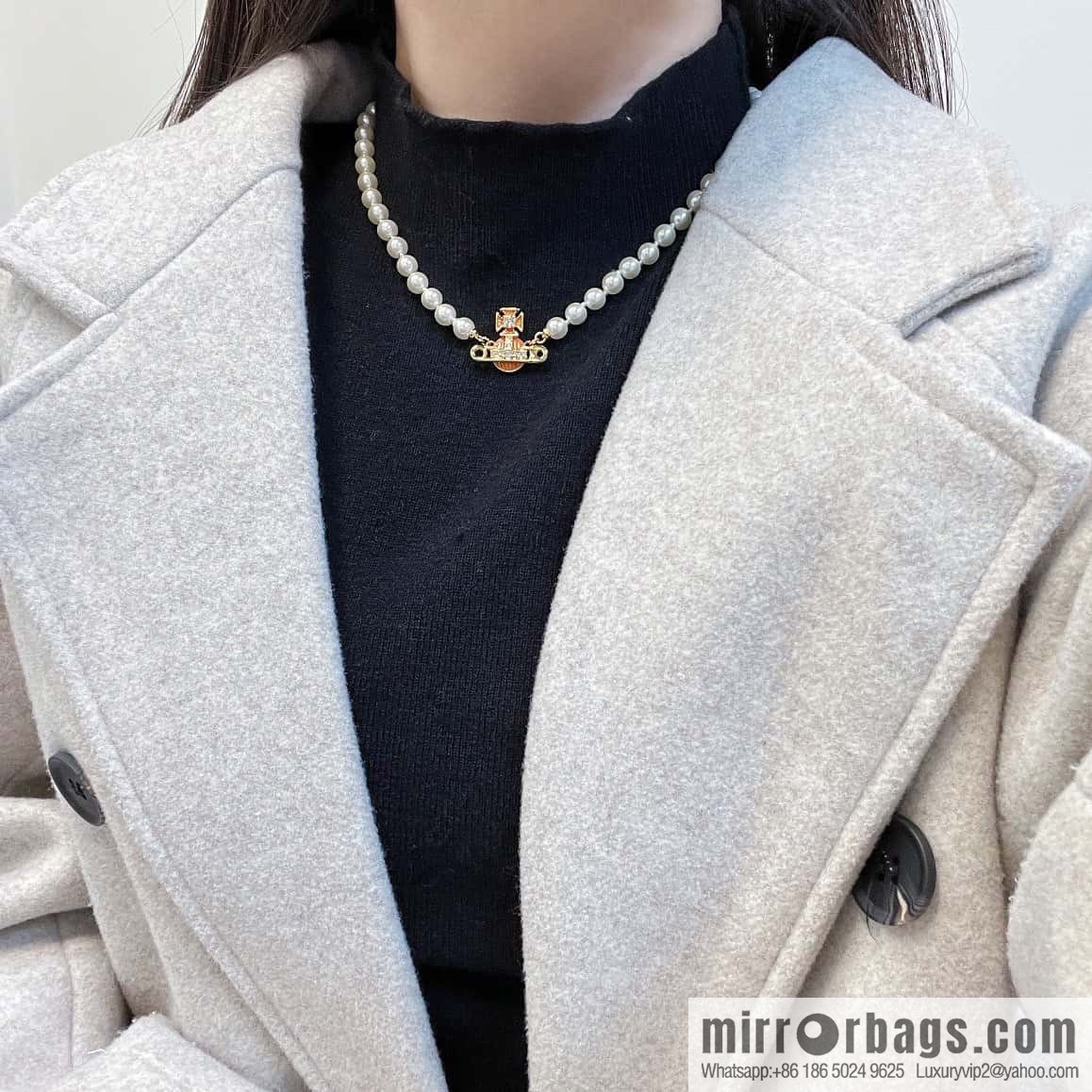 New ☑️ Vivienne Westwood Queen Mother Saturn Pearl Bracelet Necklace