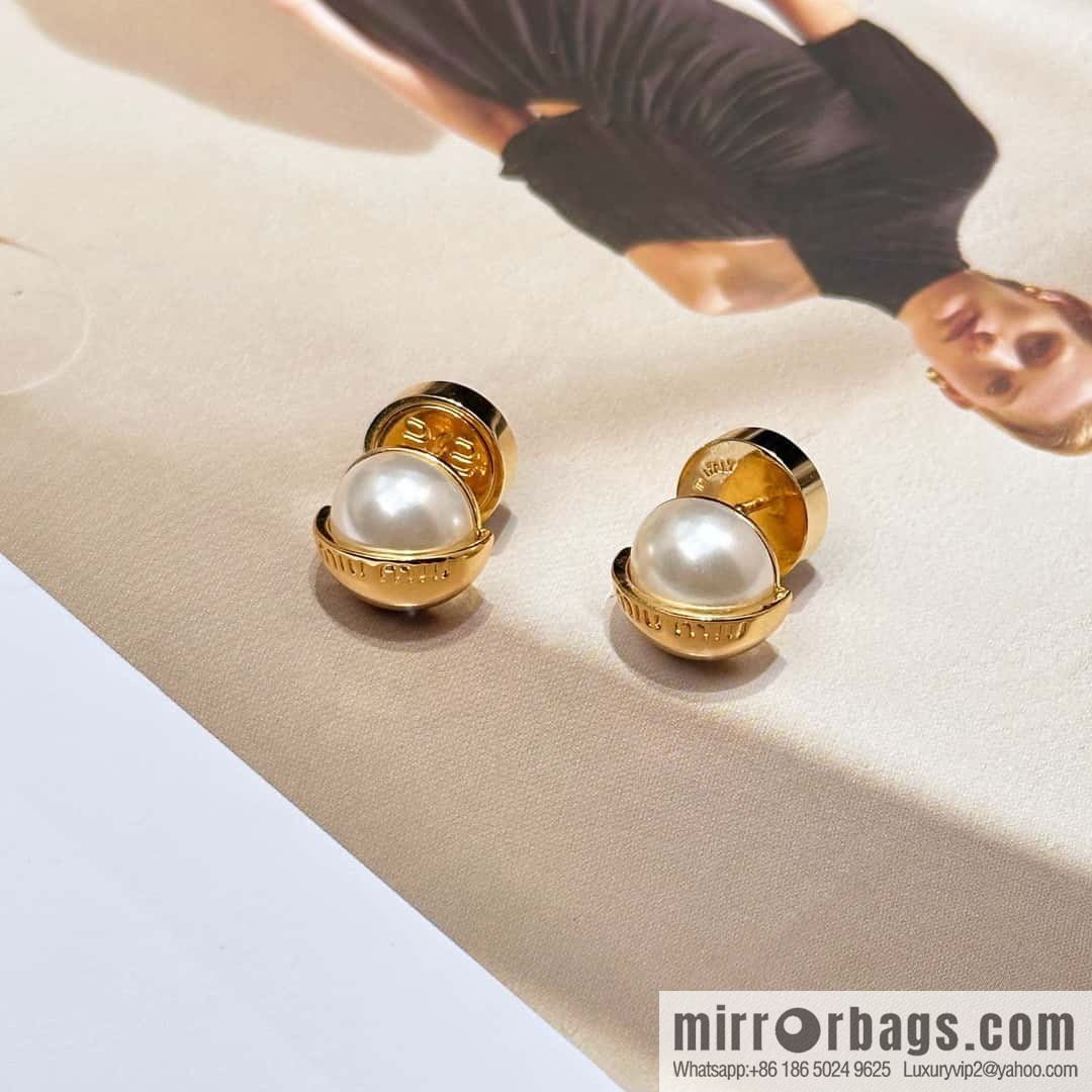 ❗️New ❗️ Miu Miu Miu Pearl Glossy Earrings