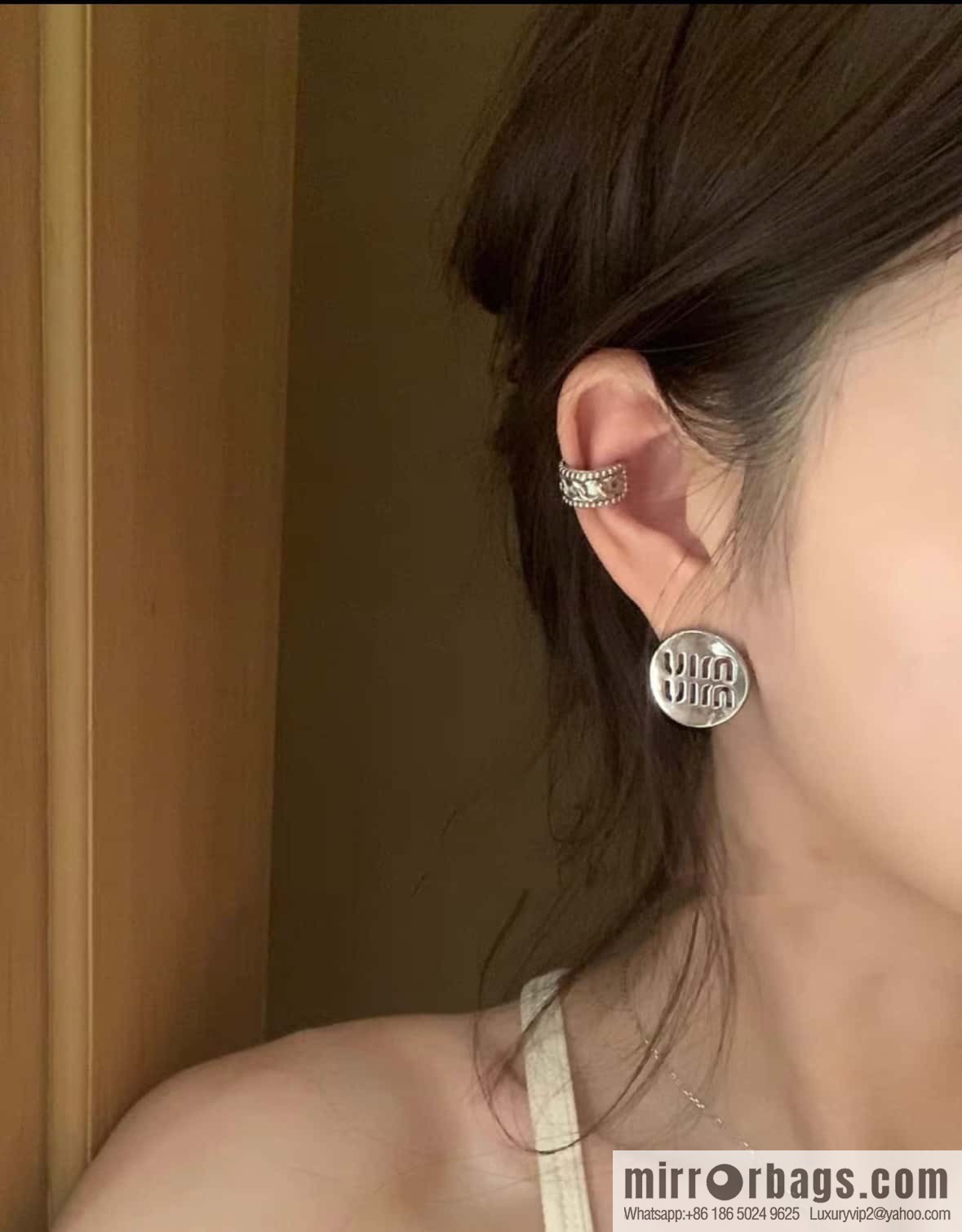 ❗️New ❗️ MIU MIU Miu Miu Hollow Silver Glossy Earrings